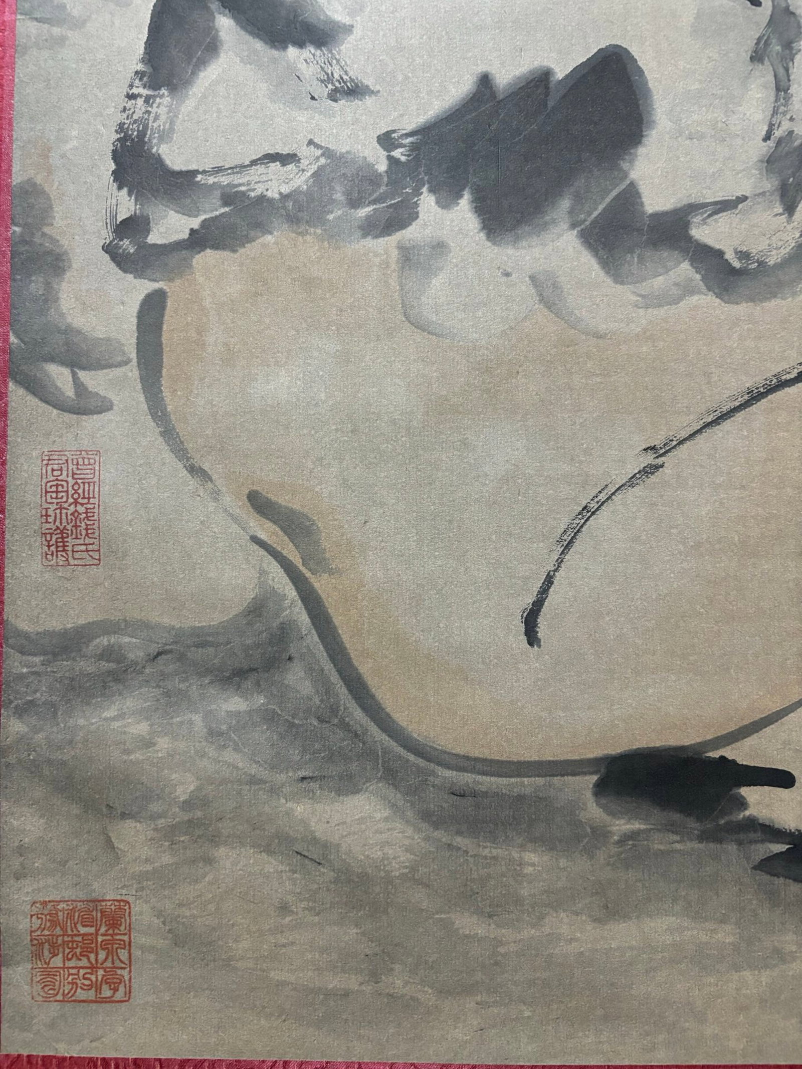 A Chinese Vertical Scroll Ink Painting of Figure on Paper,Huang Shen - 5