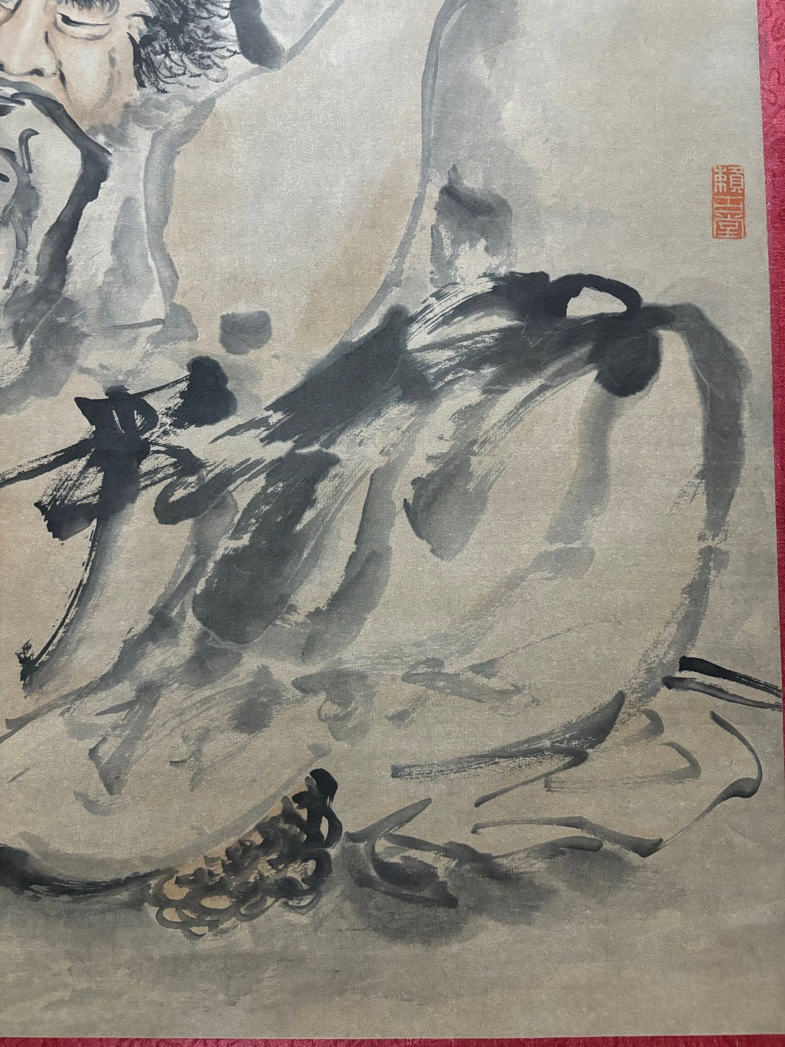 A Chinese Vertical Scroll Ink Painting of Figure on Paper,Huang Shen - 6