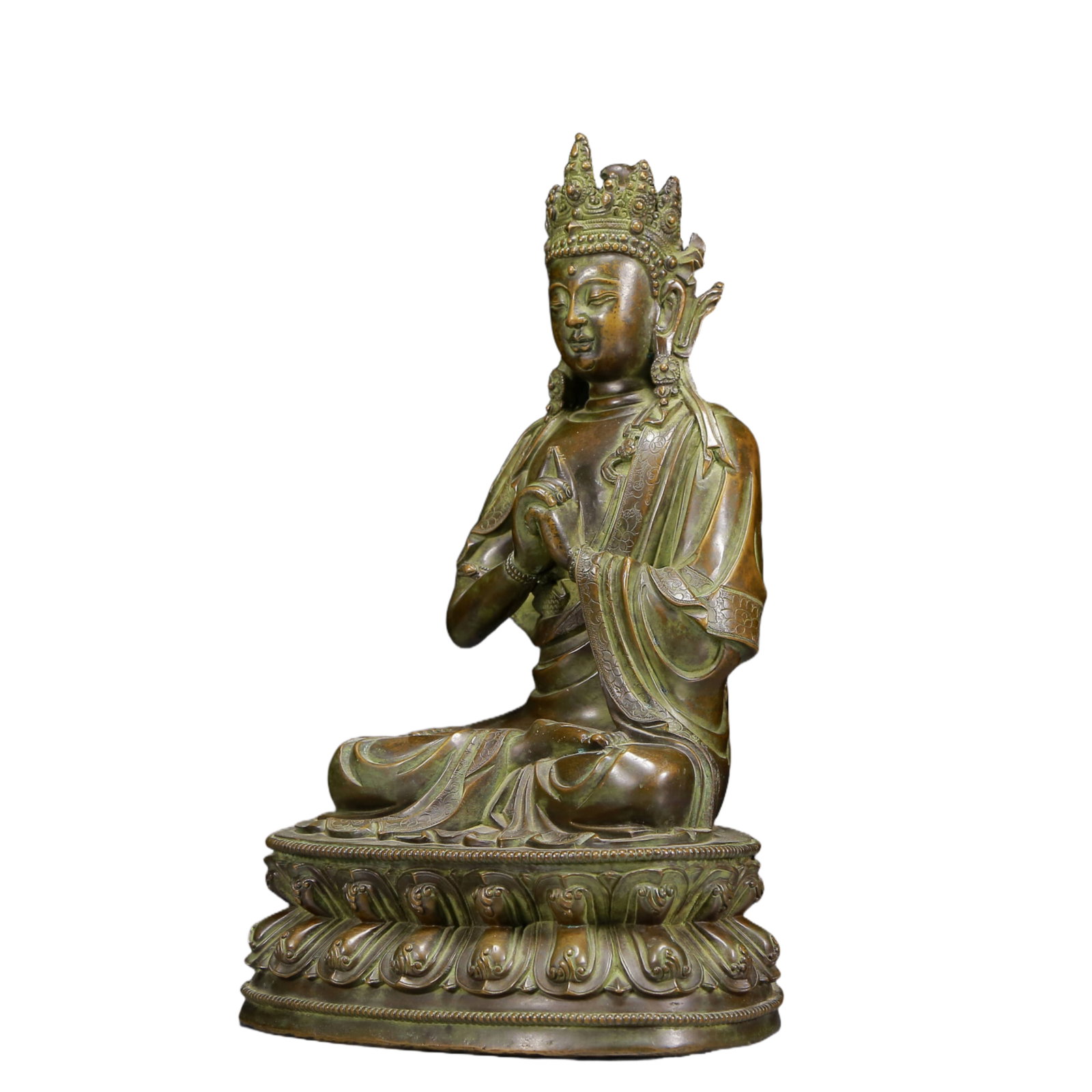 A Solemn Bronze Statue of Sakyamuni - 4