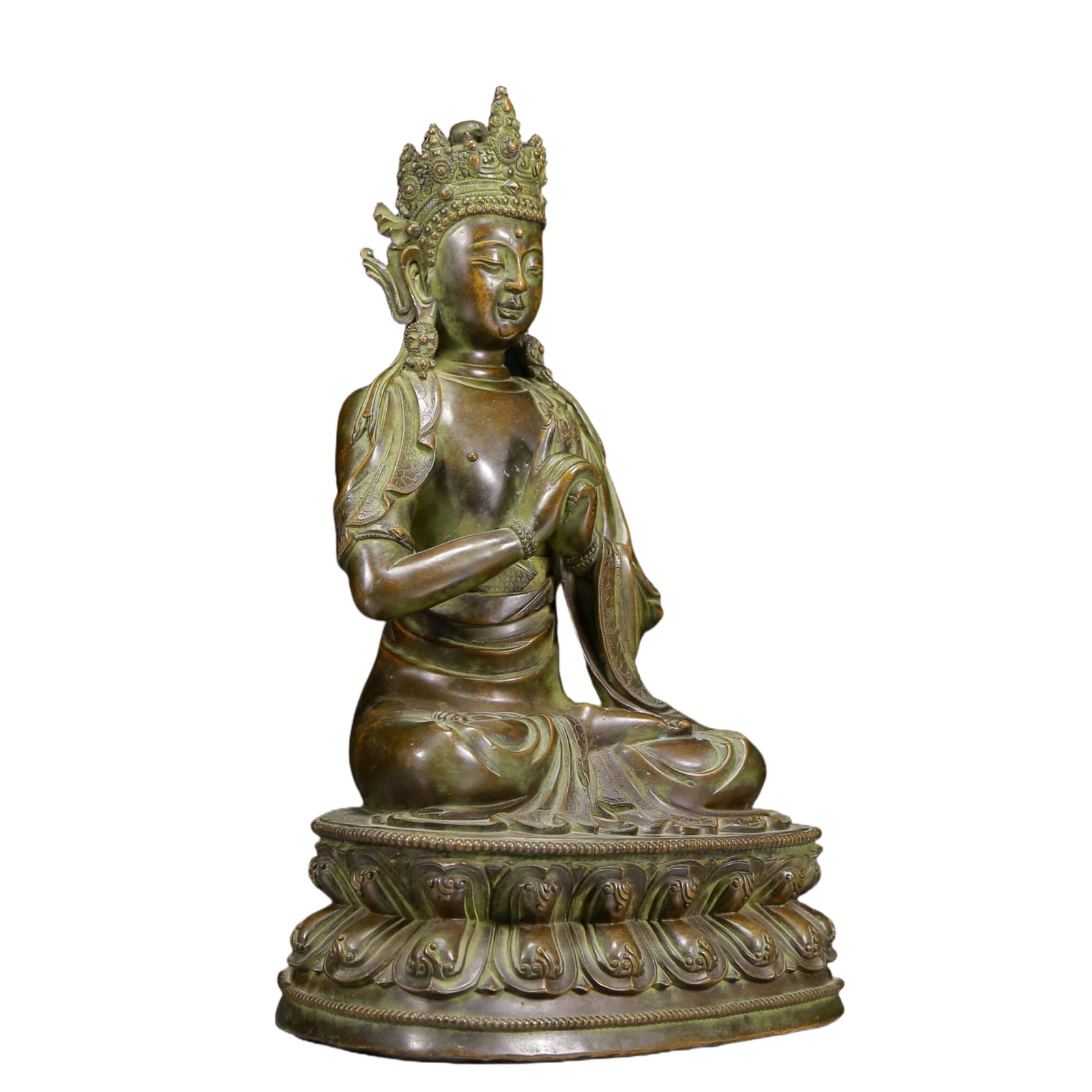 A Solemn Bronze Statue of Sakyamuni - 6