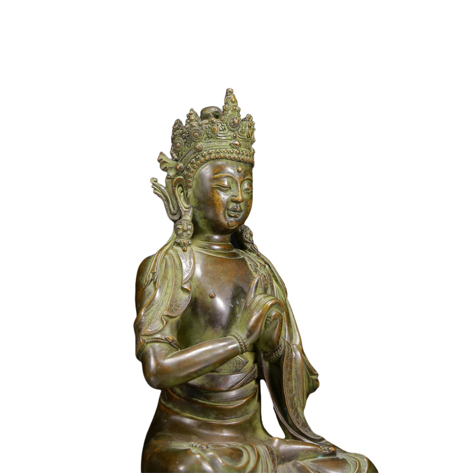 A Solemn Bronze Statue of Sakyamuni - 7