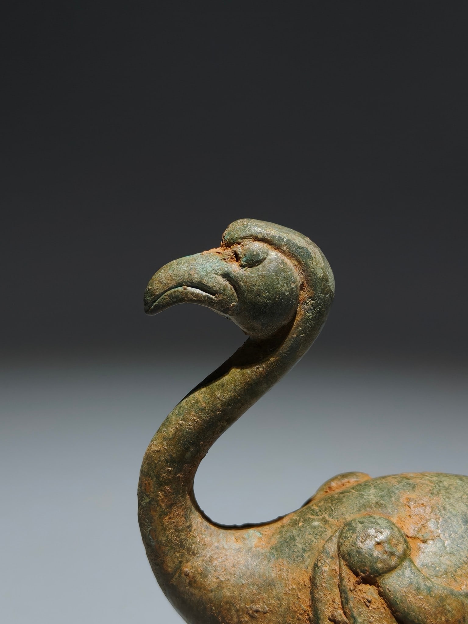 An Archaic Bronze Bird-Shaped Cane head - 6