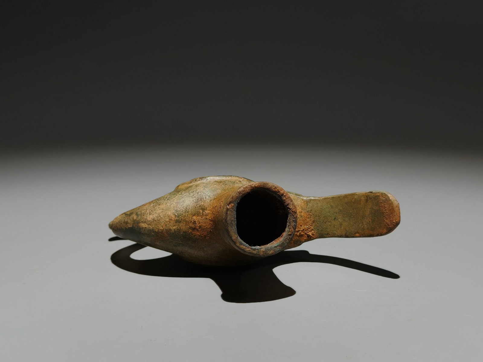 An Archaic Bronze Bird-Shaped Cane head - 9