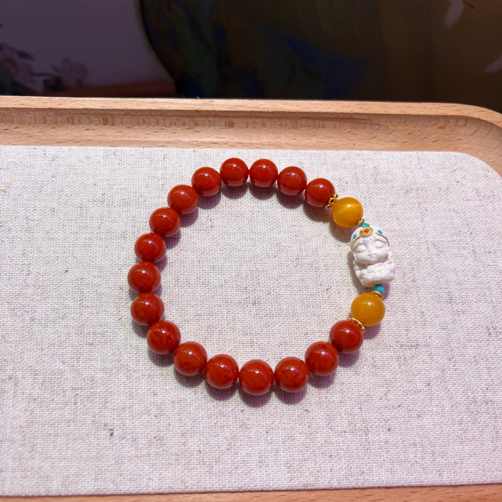 An Exquisite Agate Bracelets,With Amber Turquoise - 2