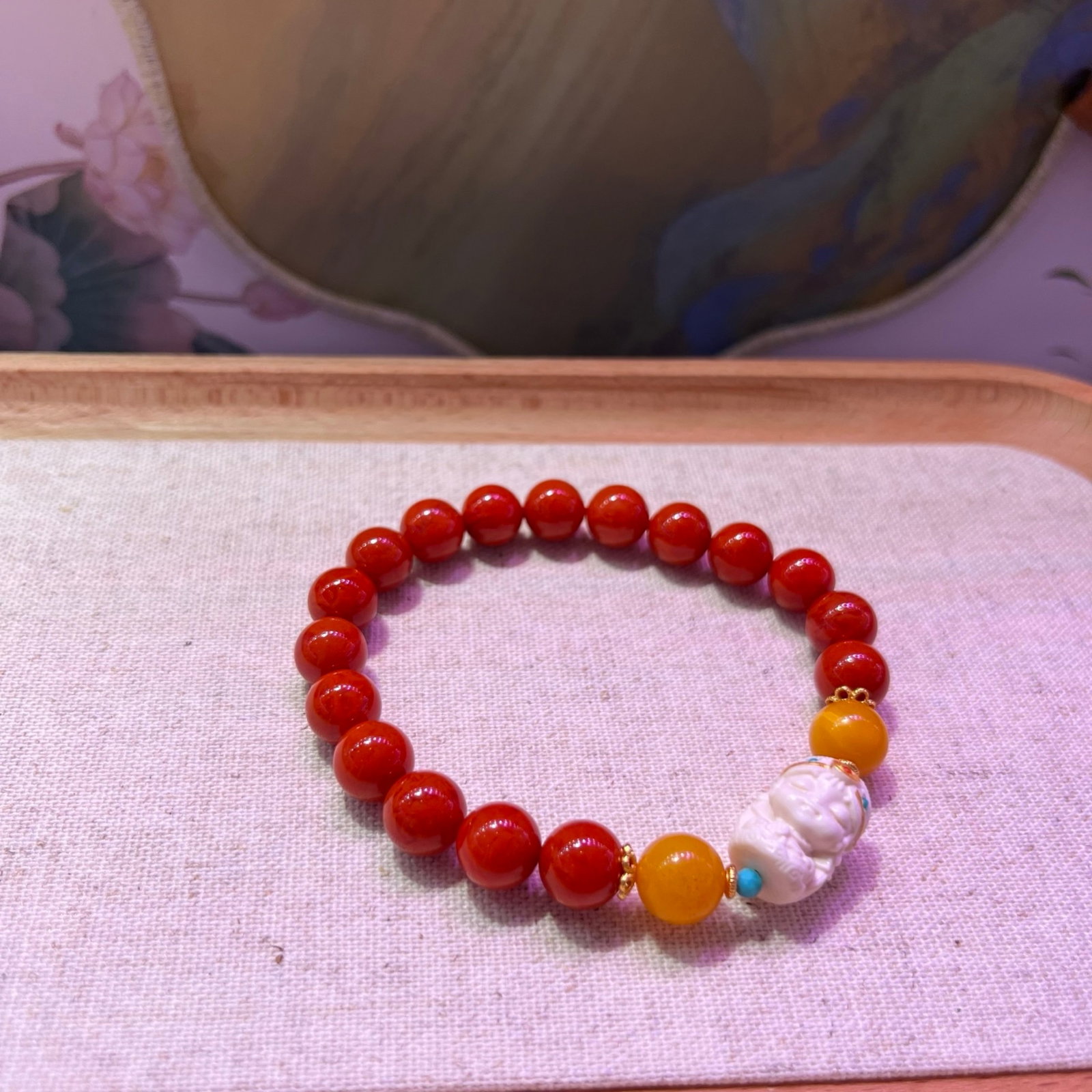An Exquisite Agate Bracelets,With Amber Turquoise - 6