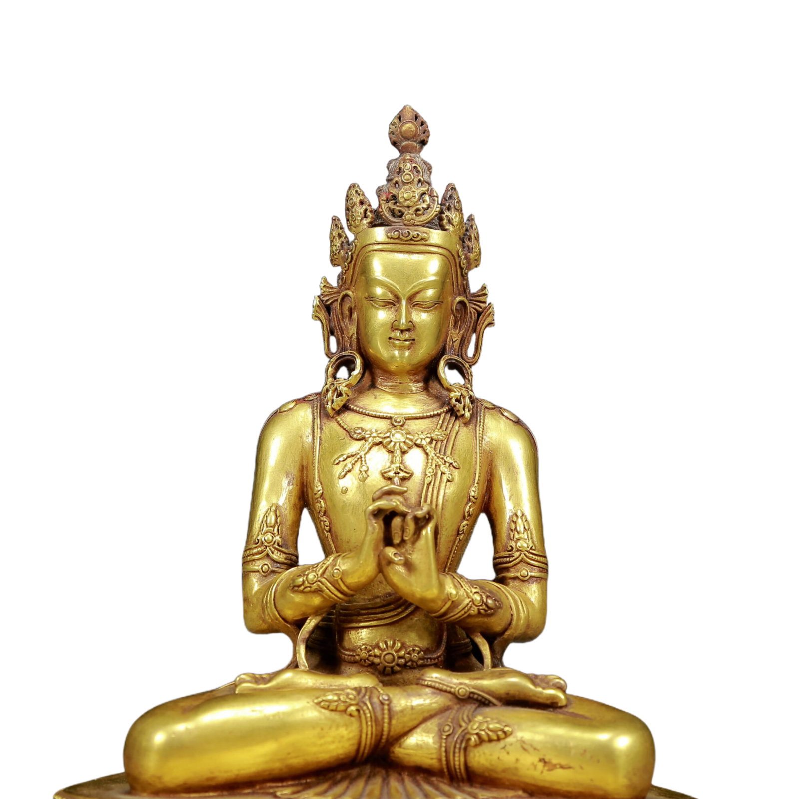 A Solemn Gilt Bronze Statue of Avalokitesvara - 2