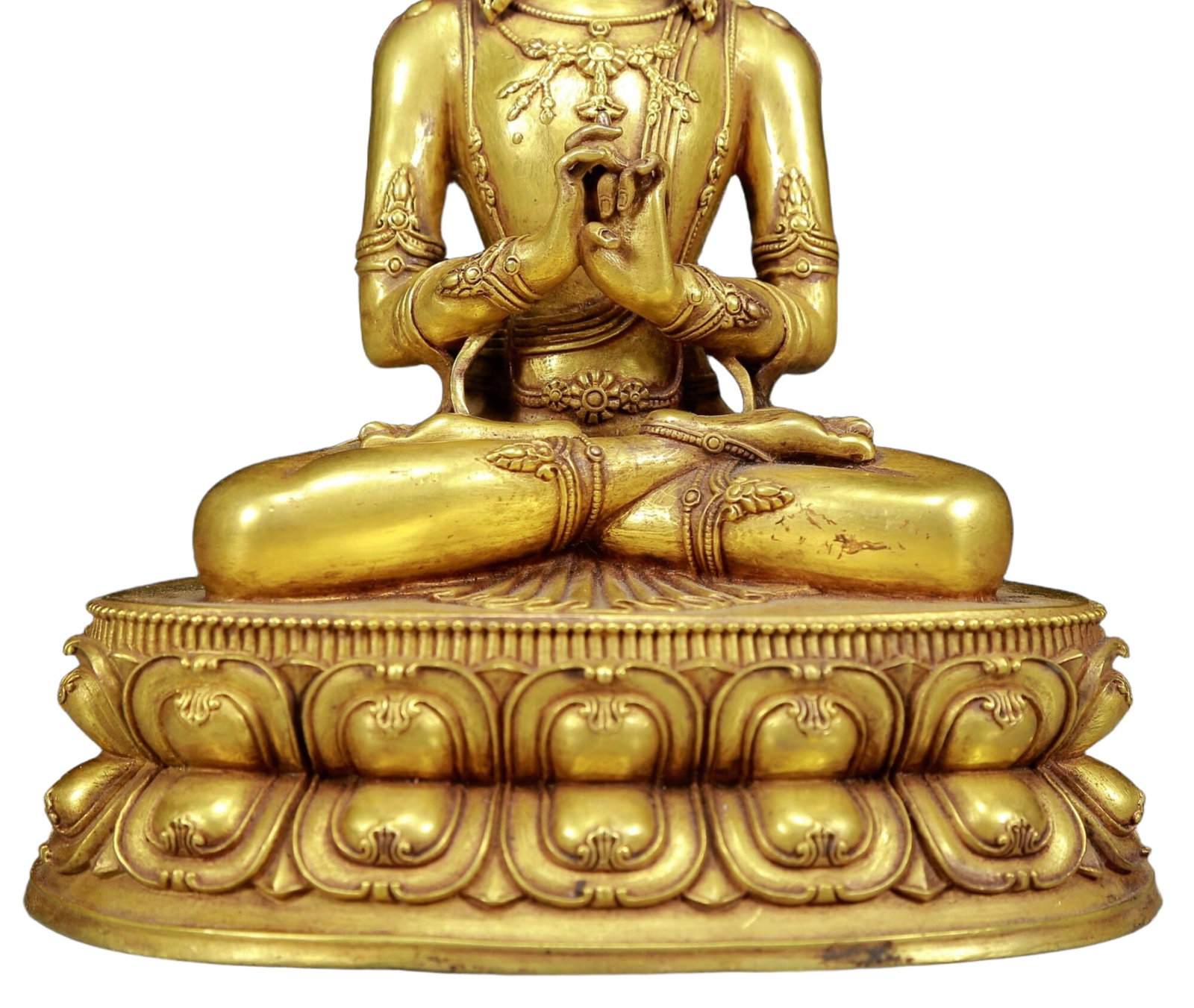 A Solemn Gilt Bronze Statue of Avalokitesvara - 3