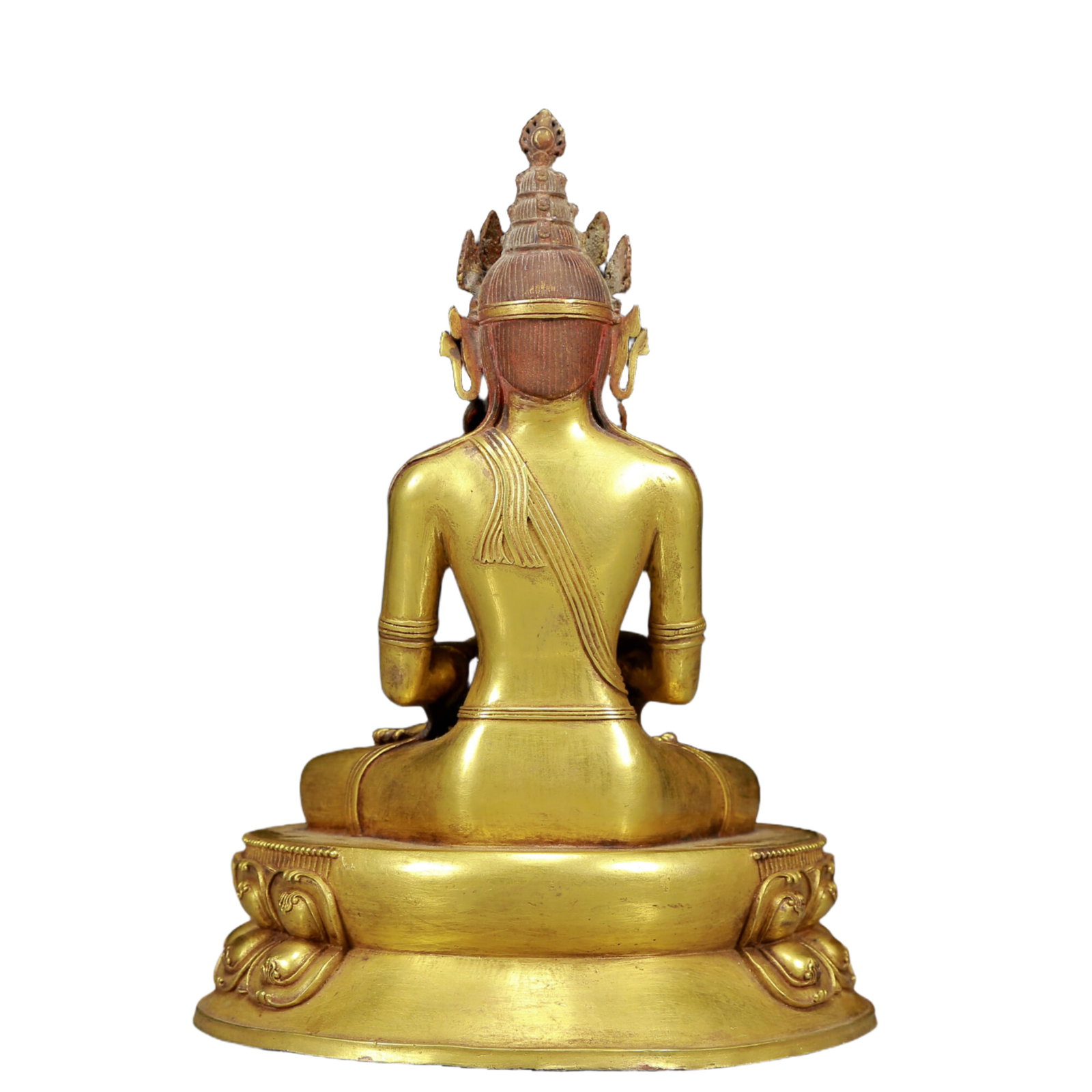 A Solemn Gilt Bronze Statue of Avalokitesvara - 8