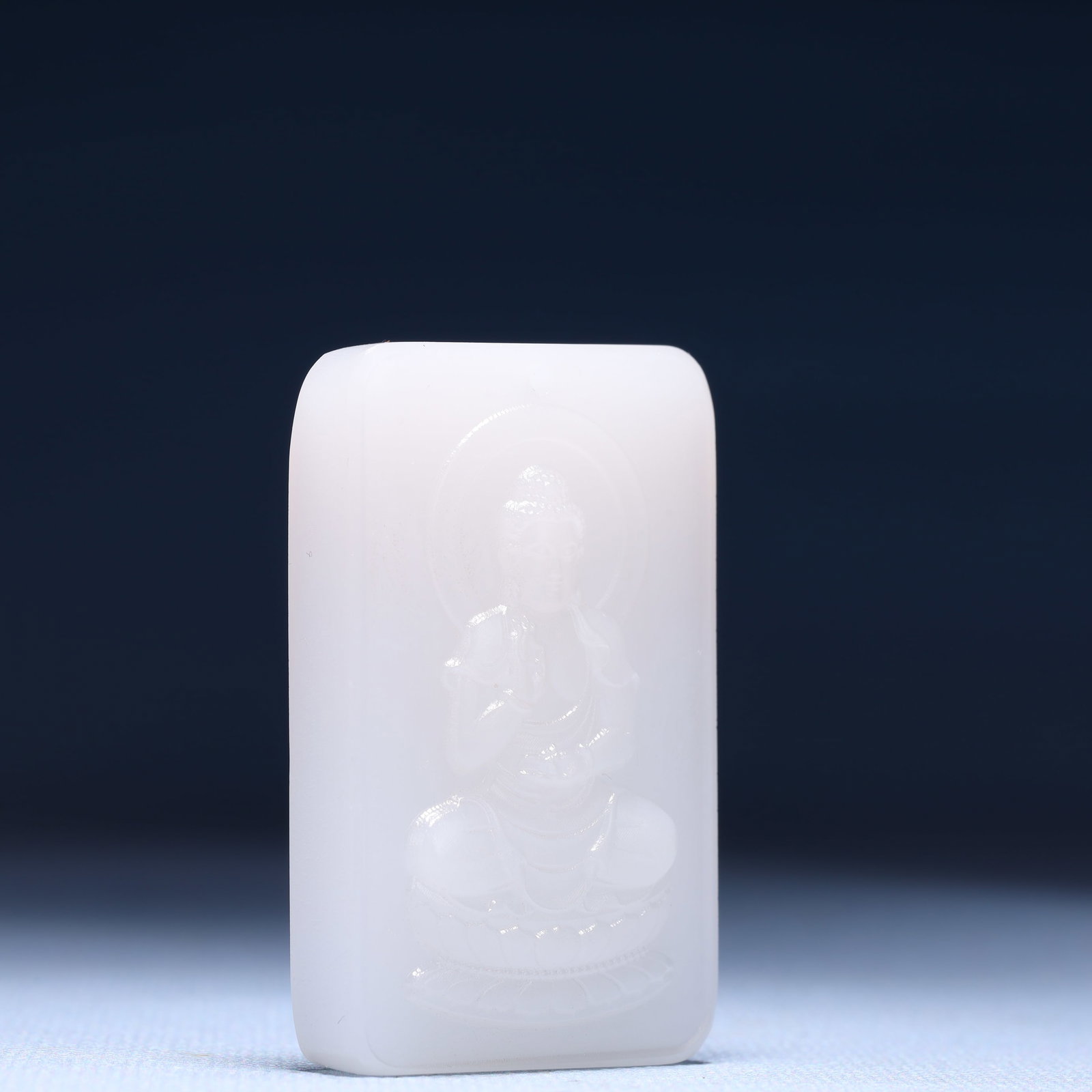 An Exquisite White Jade Statue of Sakyamuni Pendant - 3