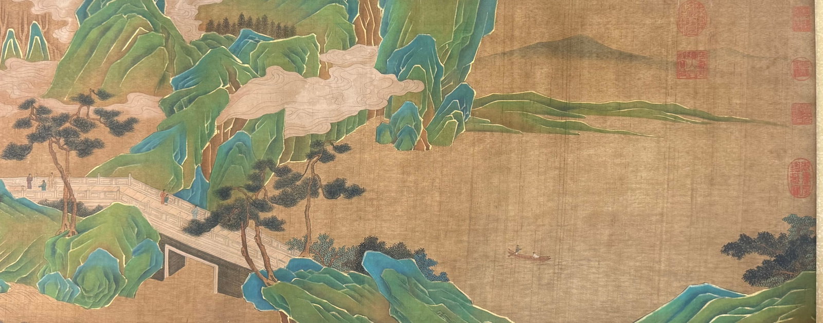 A Chinese Hand Scroll Ink Painting of Landscape and Figure on Paper,Dong Bangda - 4