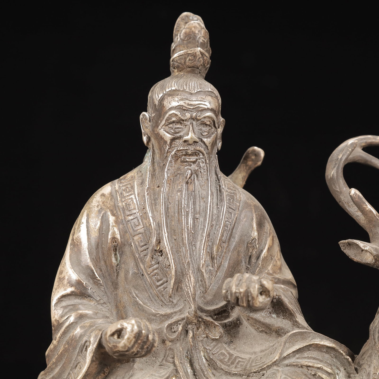 An Exquisite Silver-Plated Bronze Figure Ornament - 2