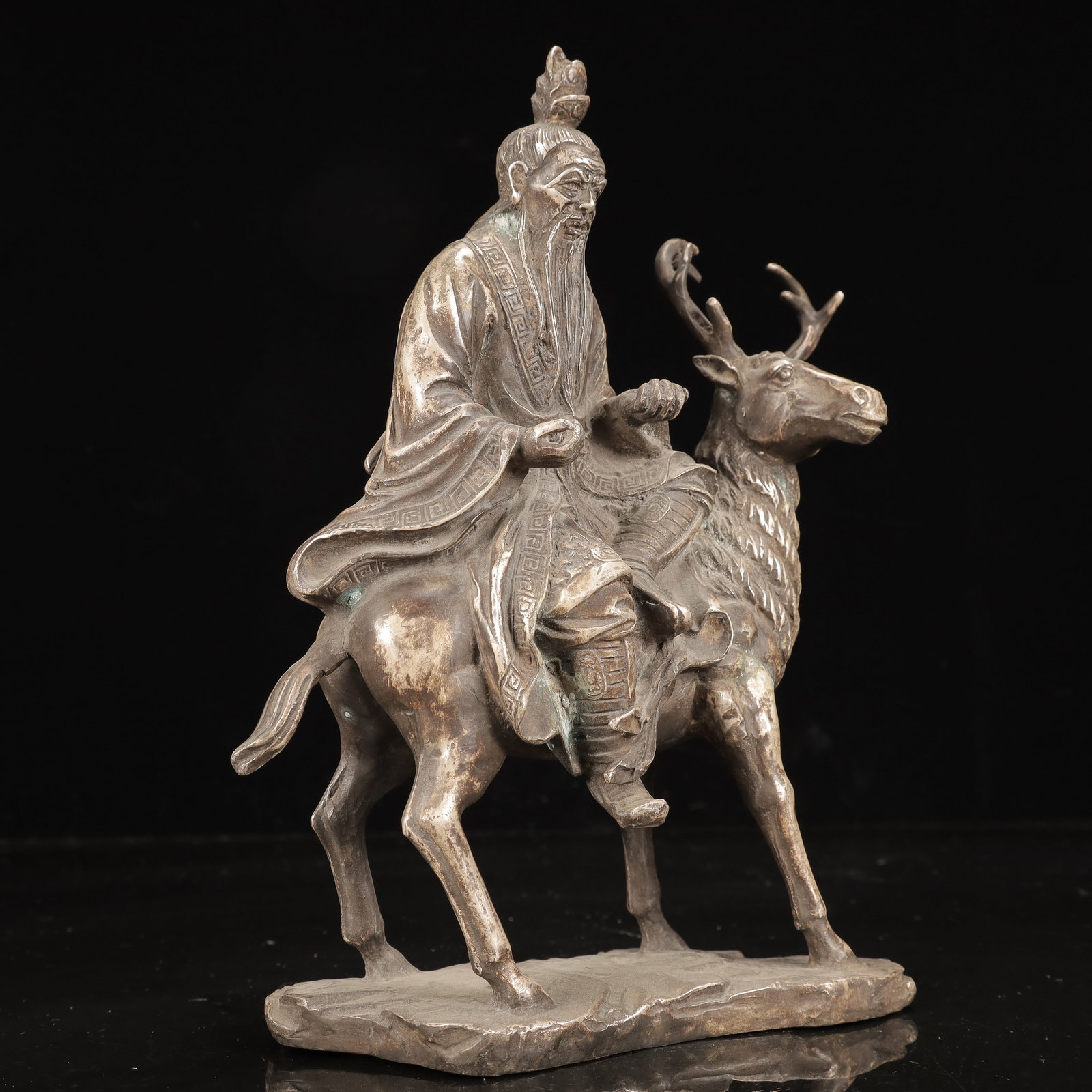An Exquisite Silver-Plated Bronze Figure Ornament - 5