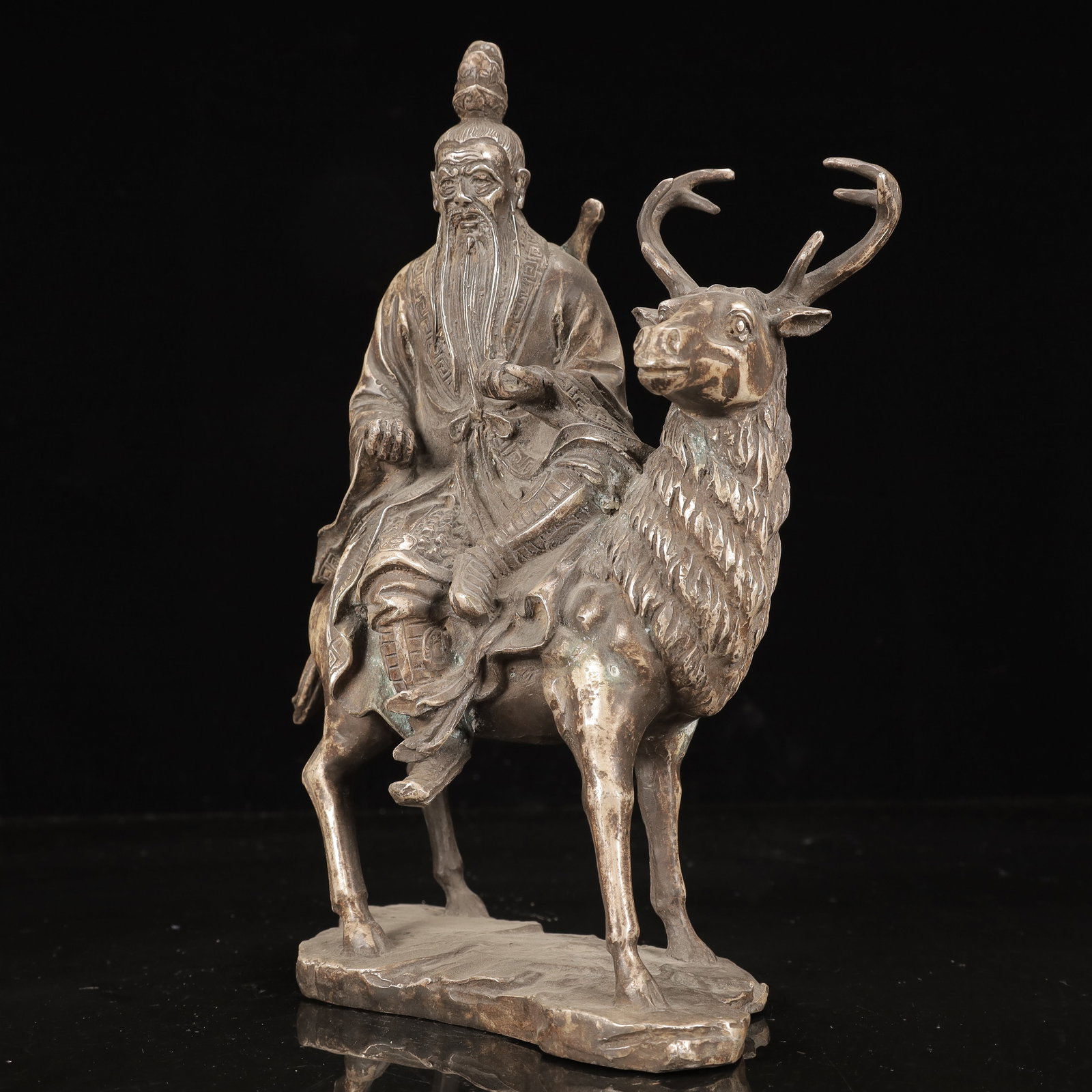 An Exquisite Silver-Plated Bronze Figure Ornament - 6