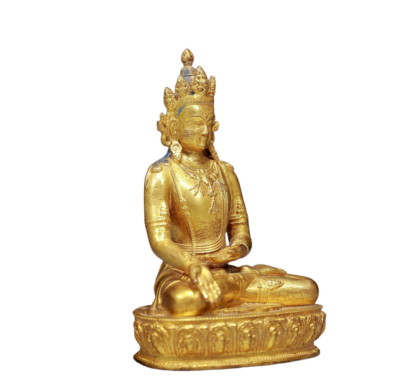 A Solemn Gilt Bronze Statue of Avalokitesvara - 3