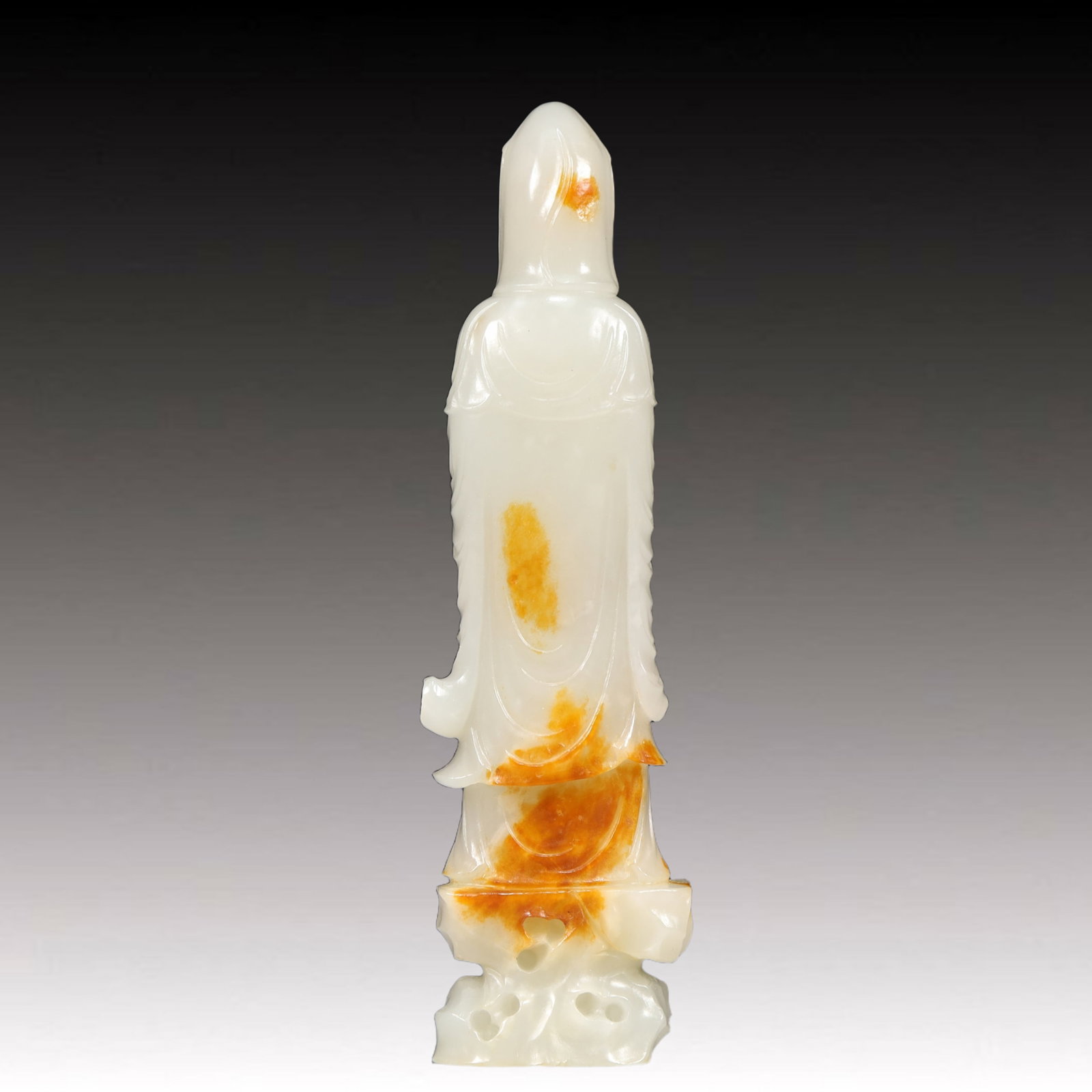 An Exquisite White Jade Statue of Avalokitesvara - 6