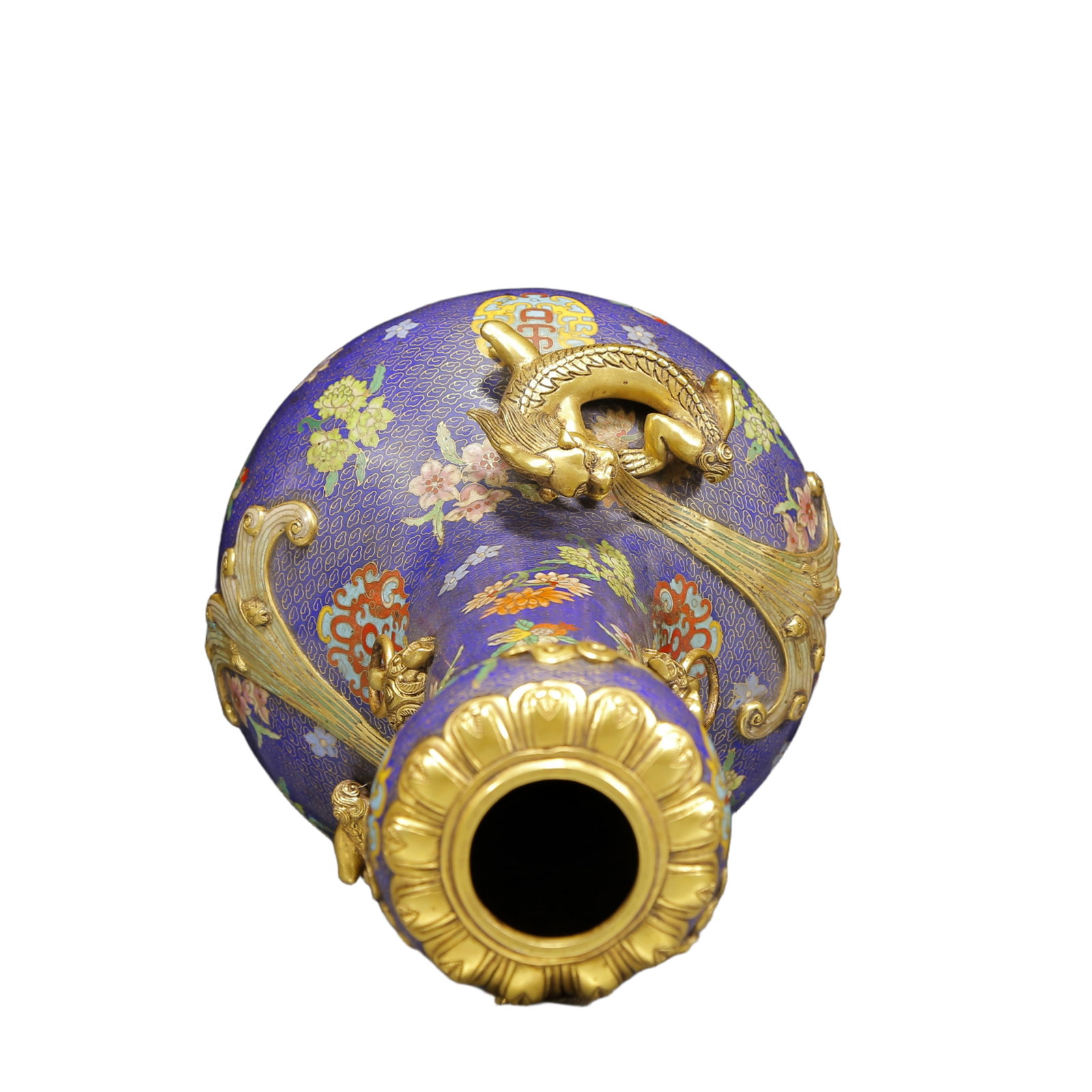 A Huge Cloisonne Dragon and Phoenix Pattern Vase - 12
