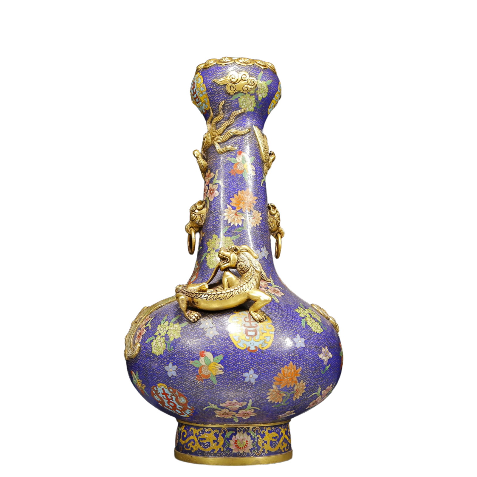 A Huge Cloisonne Dragon and Phoenix Pattern Vase - 5