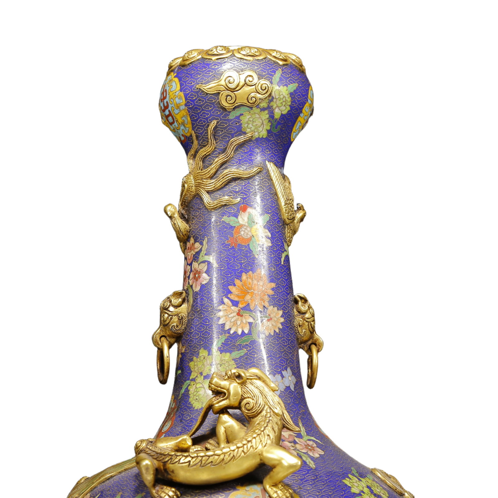 A Huge Cloisonne Dragon and Phoenix Pattern Vase - 6
