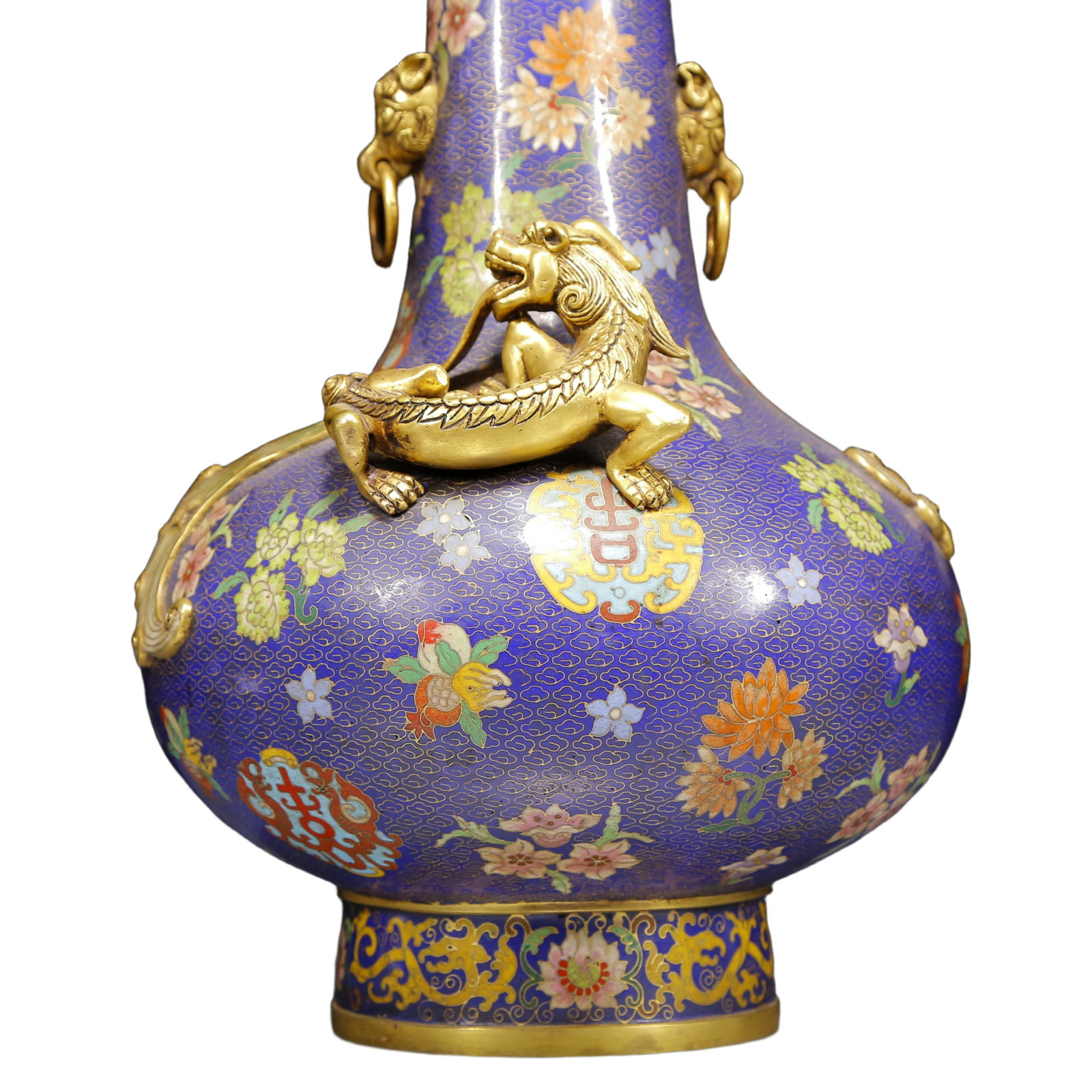 A Huge Cloisonne Dragon and Phoenix Pattern Vase - 7
