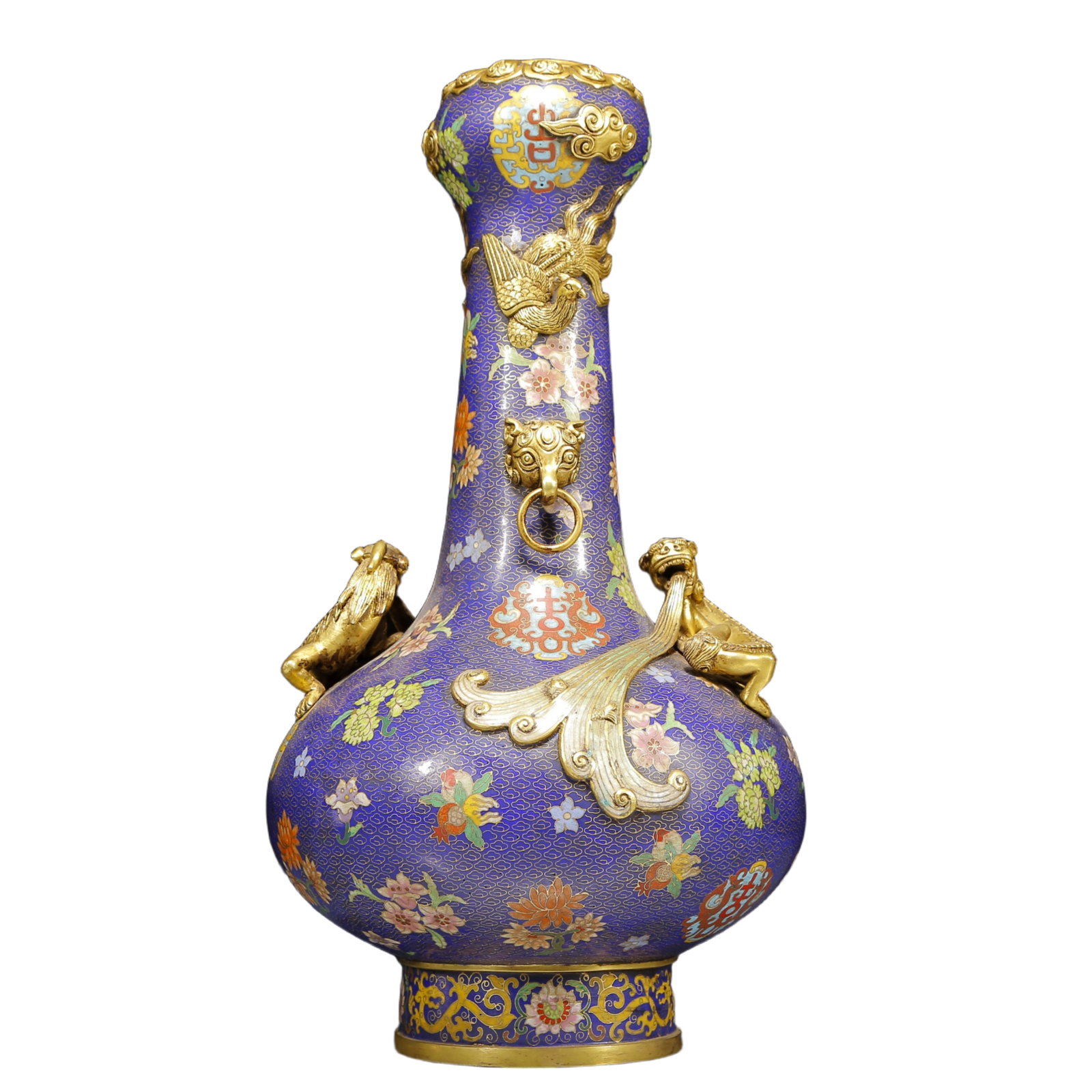 A Huge Cloisonne Dragon and Phoenix Pattern Vase - 8