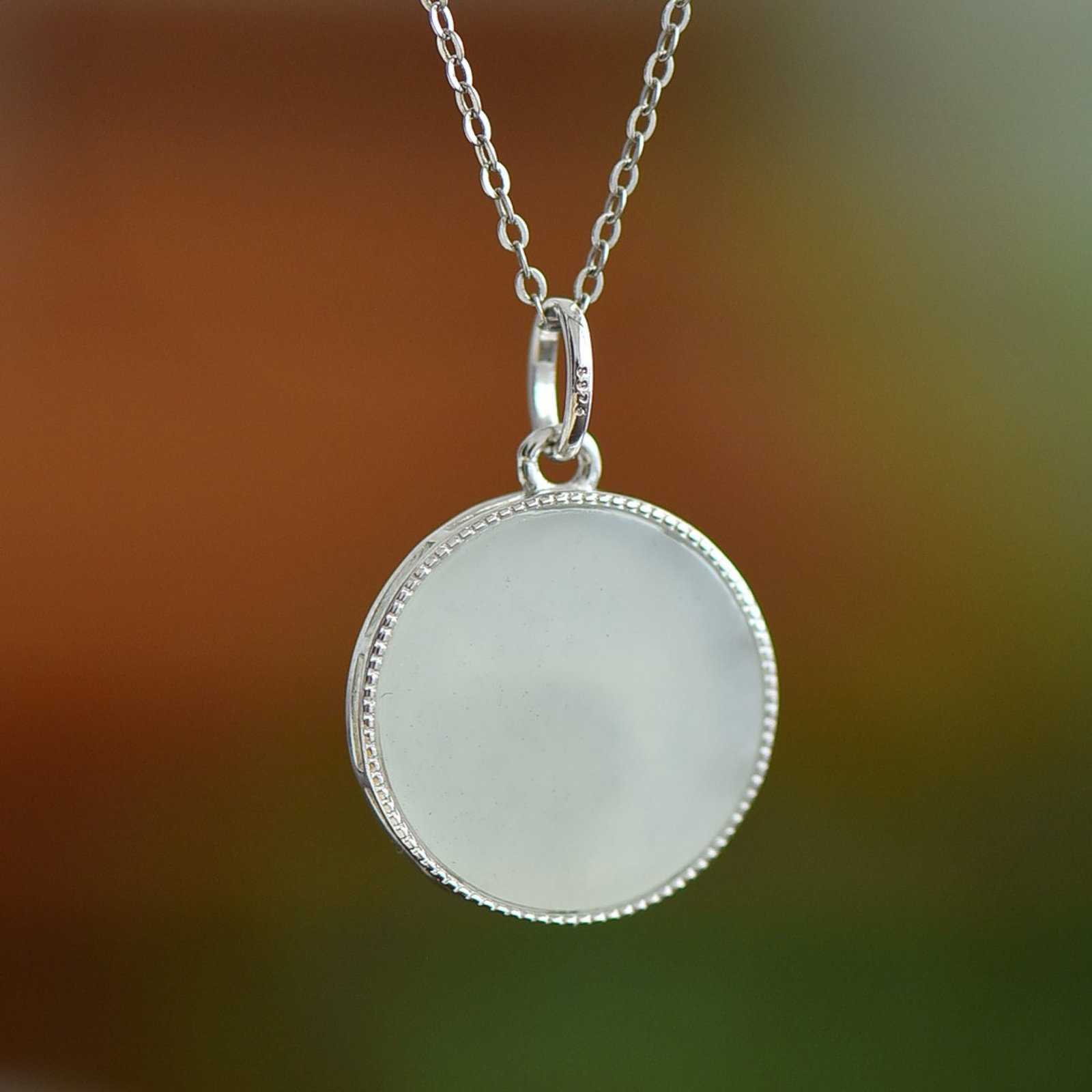 An Exquisite Sterling Silver-Gold Plated Inlaid White Jade Pendant - 5