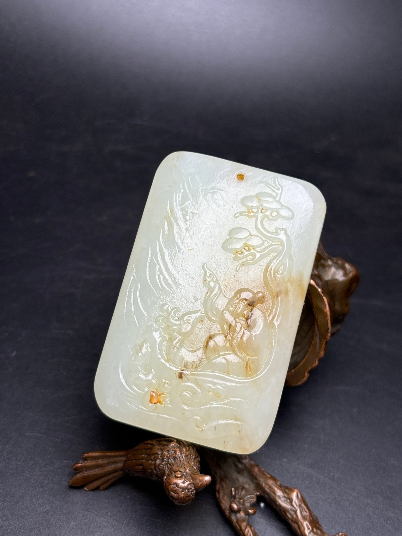 An Exquisite White Jade Landscape and Figure Pattern Pendant - 2