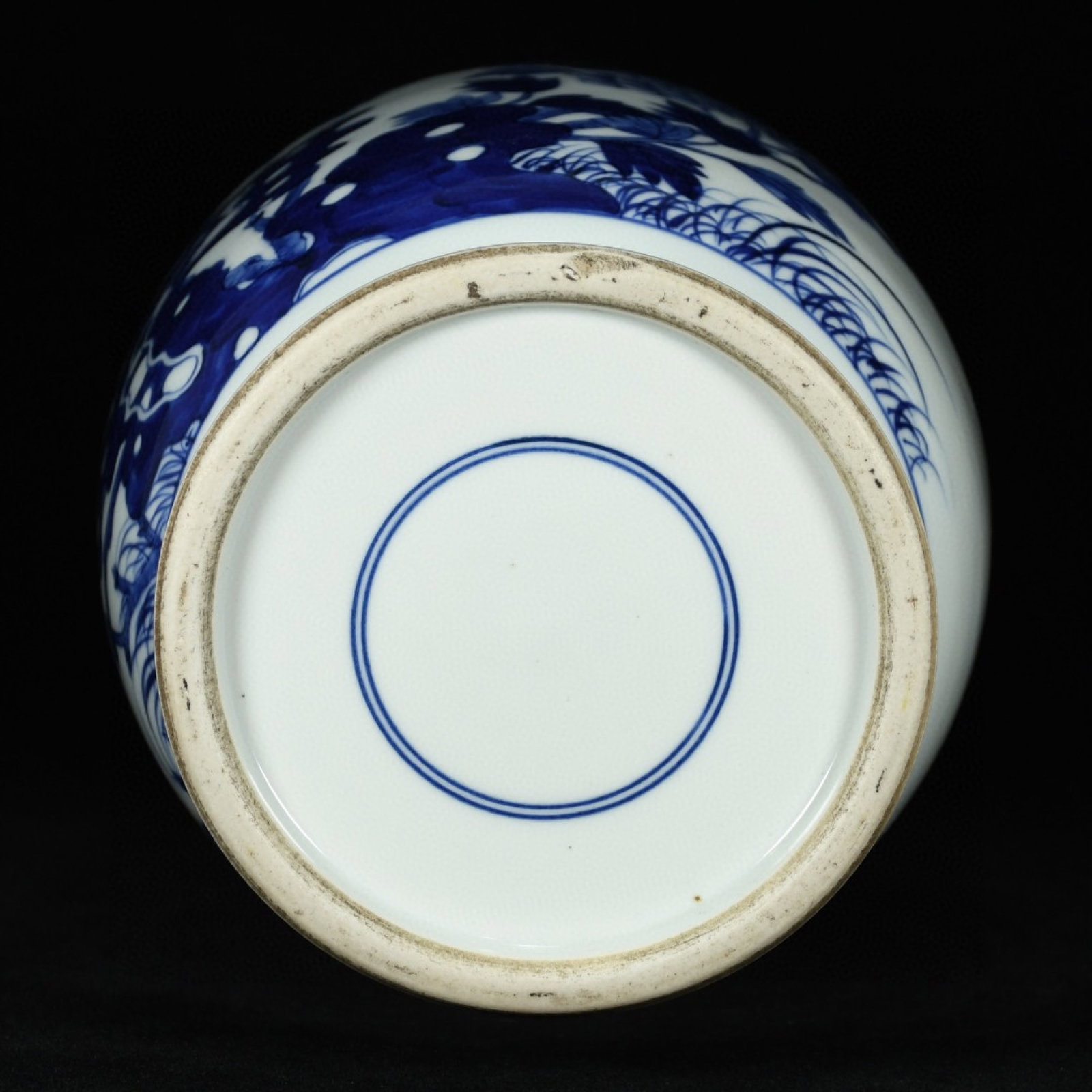 A Rare Blue and White Flower and Butterfly Pattern Vase - 9