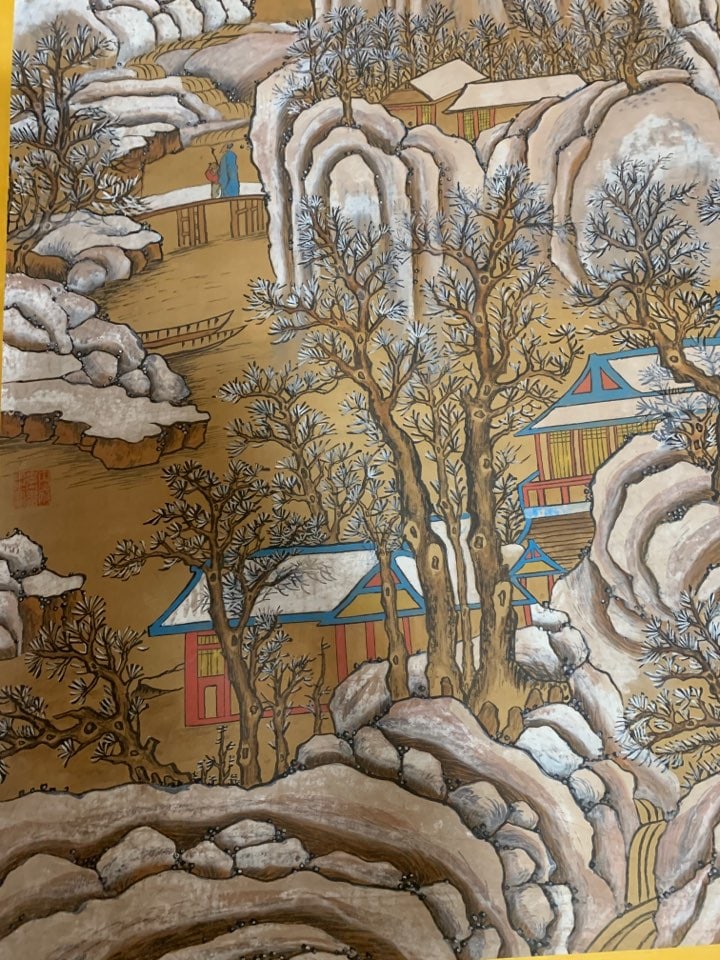 A Chinese Vertical Scroll Ink Painting of Landscape on Silk,Liu Songnian - 6