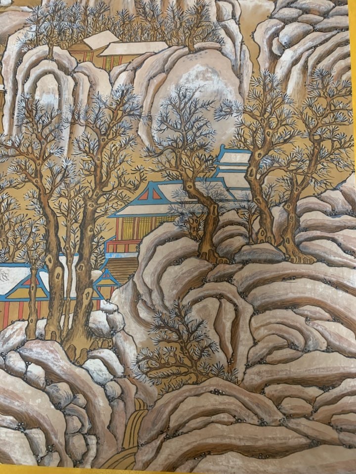 A Chinese Vertical Scroll Ink Painting of Landscape on Silk,Liu Songnian - 7