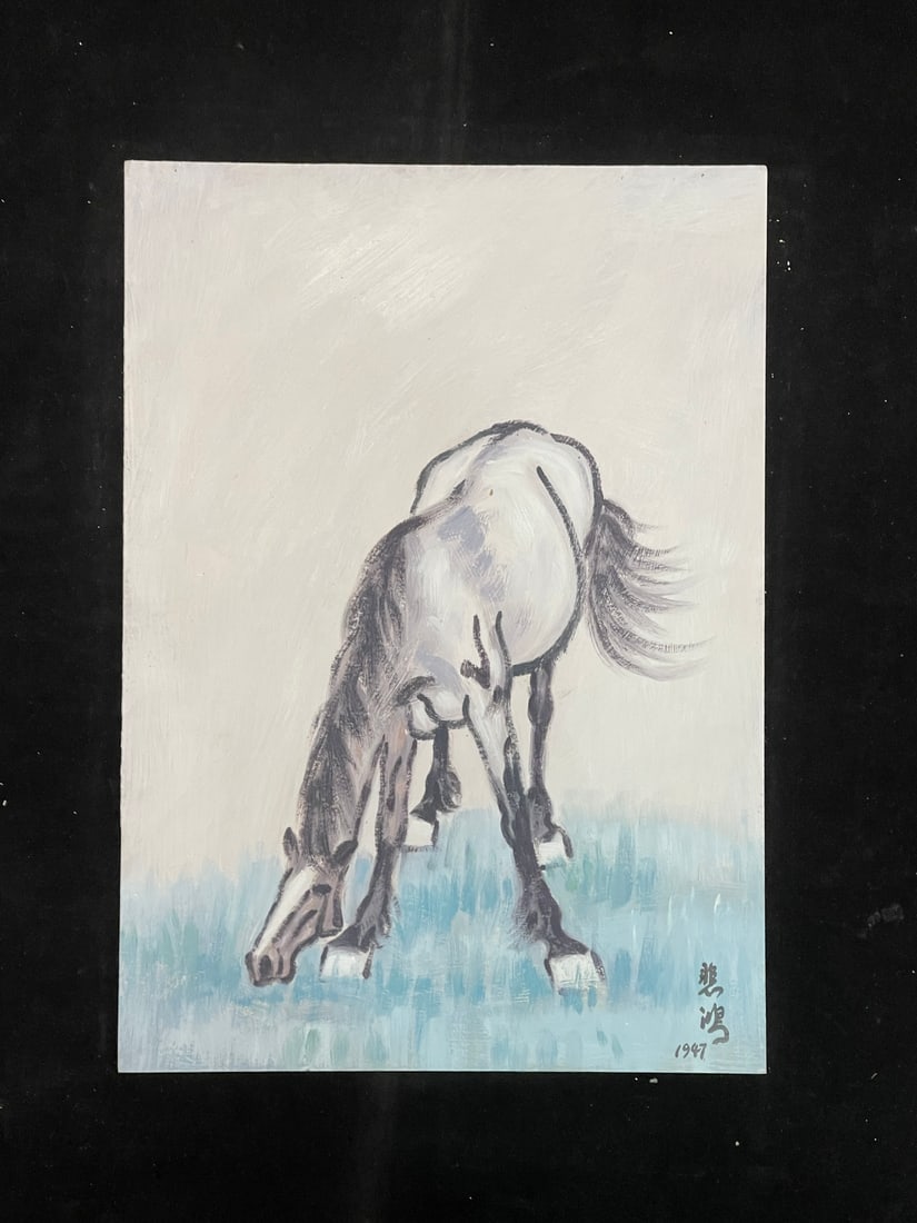 A Chinese Album Ink Oil Painting of Horse on Paper,Xu Beihong - 14