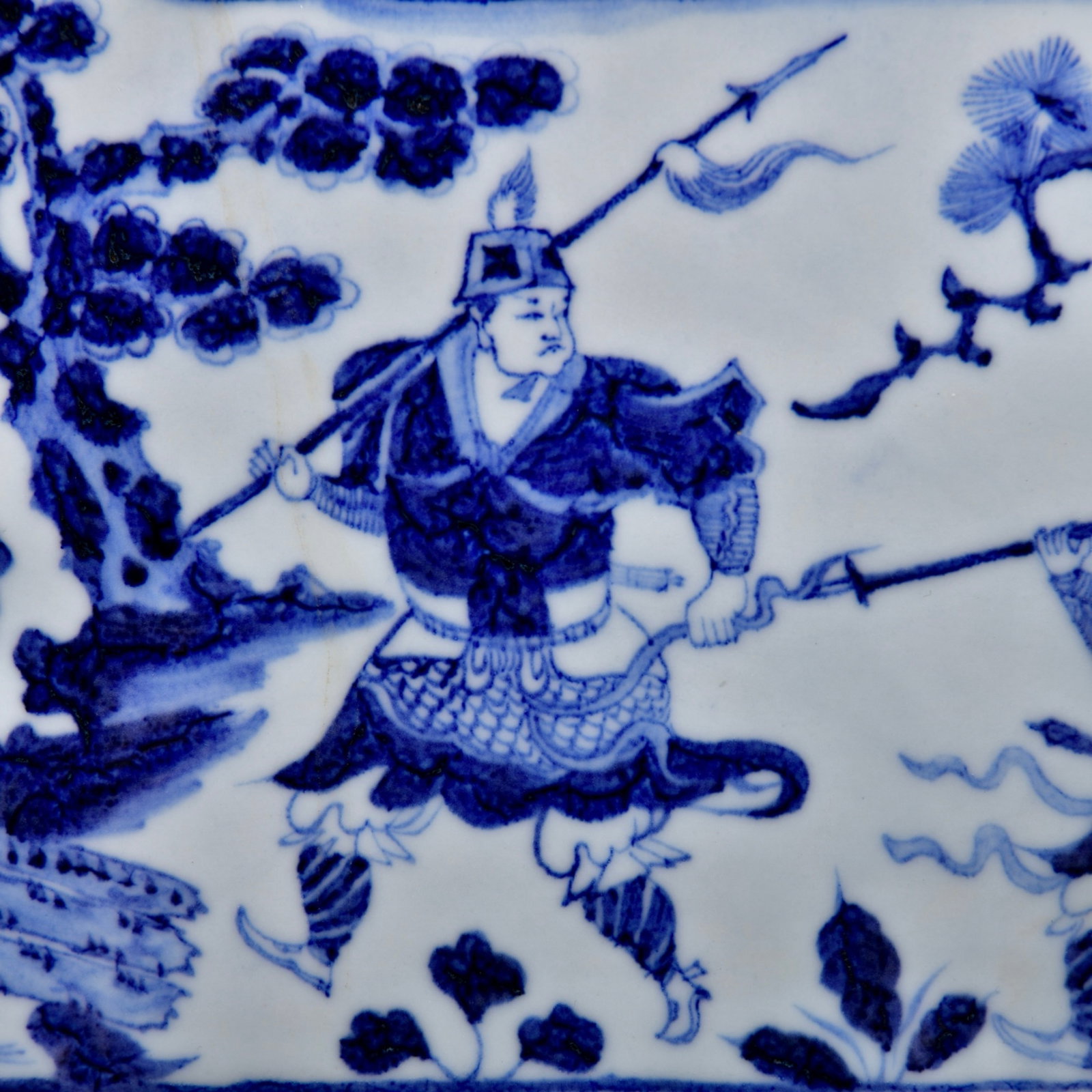 A Rare Blue and White Character and Story Pattern Beast-Ears Vase - 3