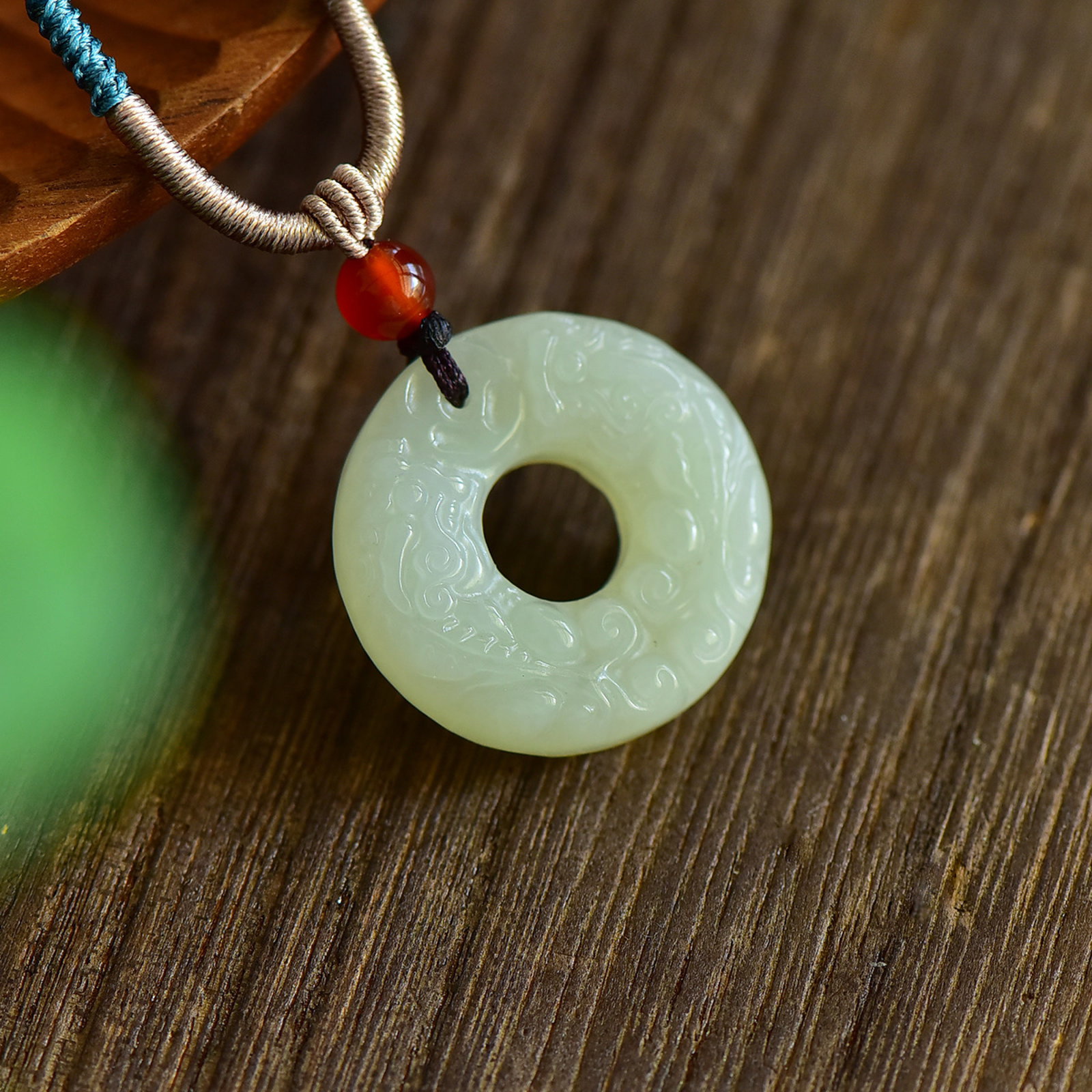 An Exquisite Greenish Jade Auspicious Beast Pendant - 3