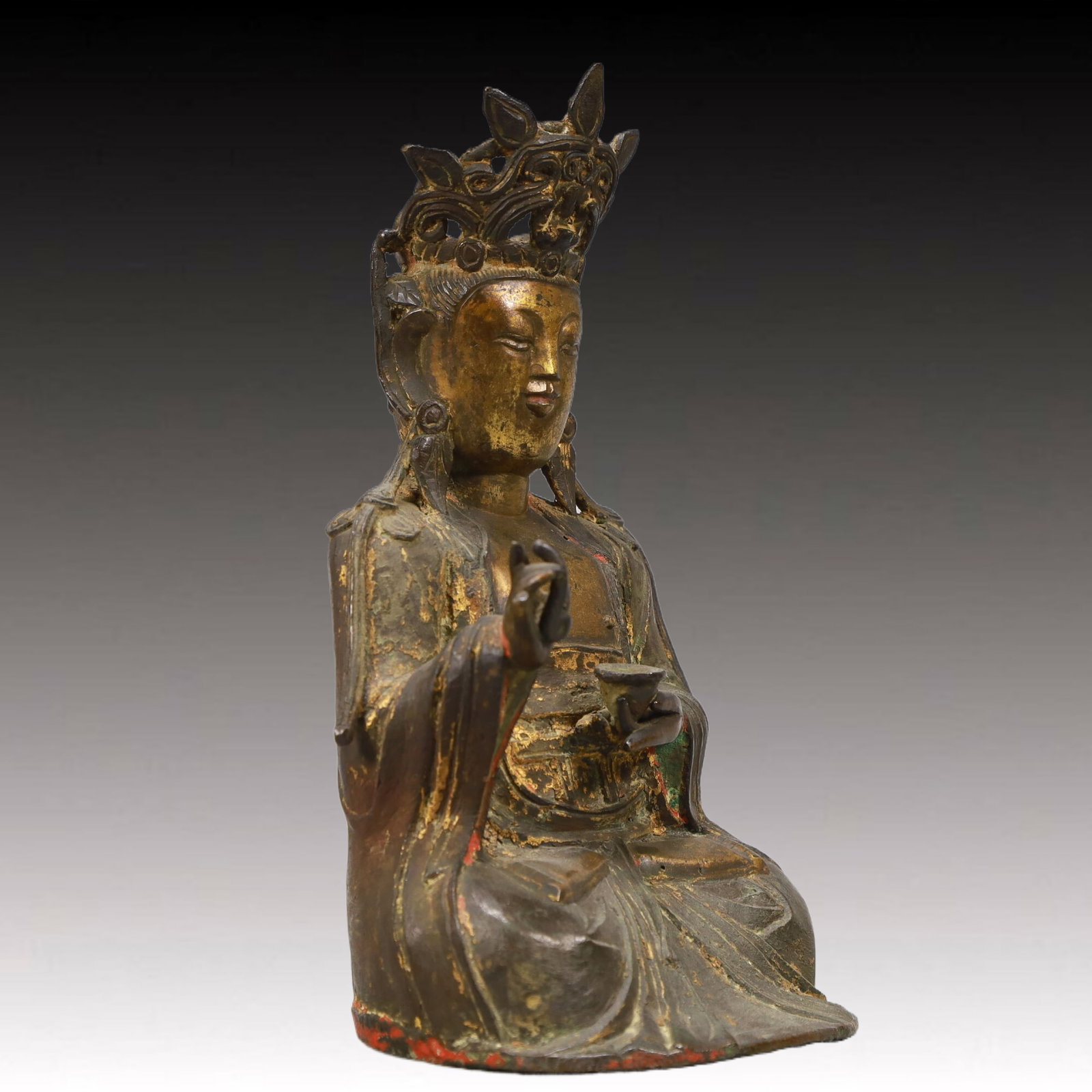 An Excellent Gilt-Bronze Figure Of Guanyin - 6