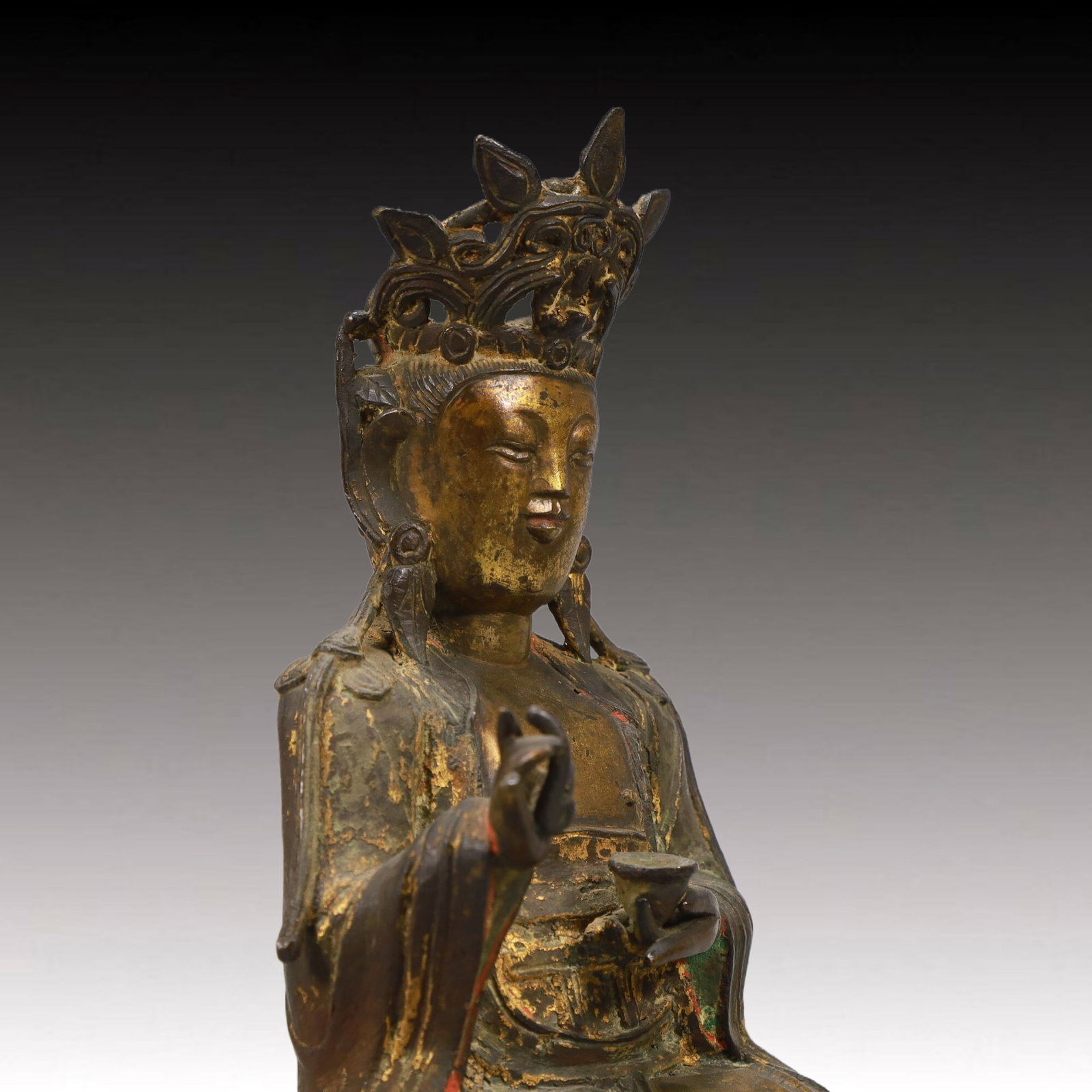 An Excellent Gilt-Bronze Figure Of Guanyin - 7