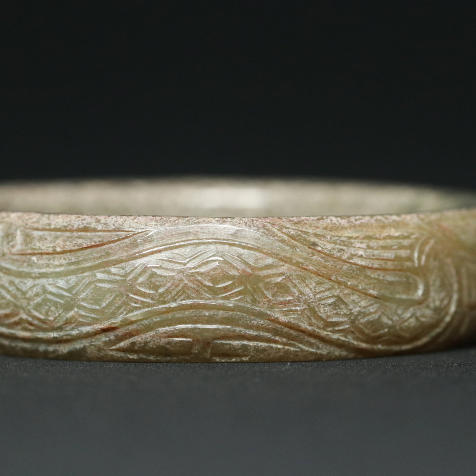 An Exquisite Archaic Jade Beast-Face Pattern Bracelet - 6