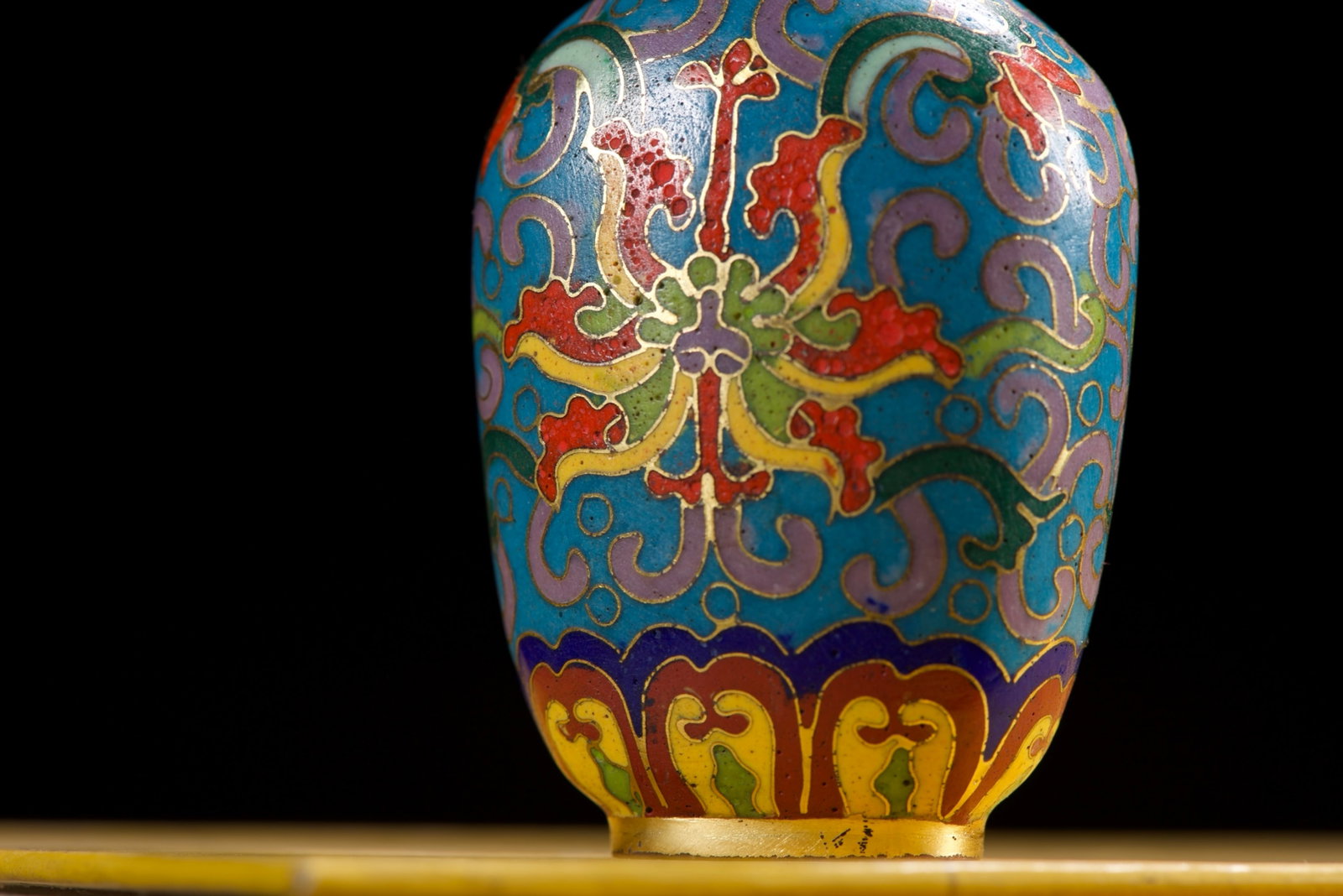An Exquisite Cloisonne Lotus Pattern Snuff Bottle Pot - 6