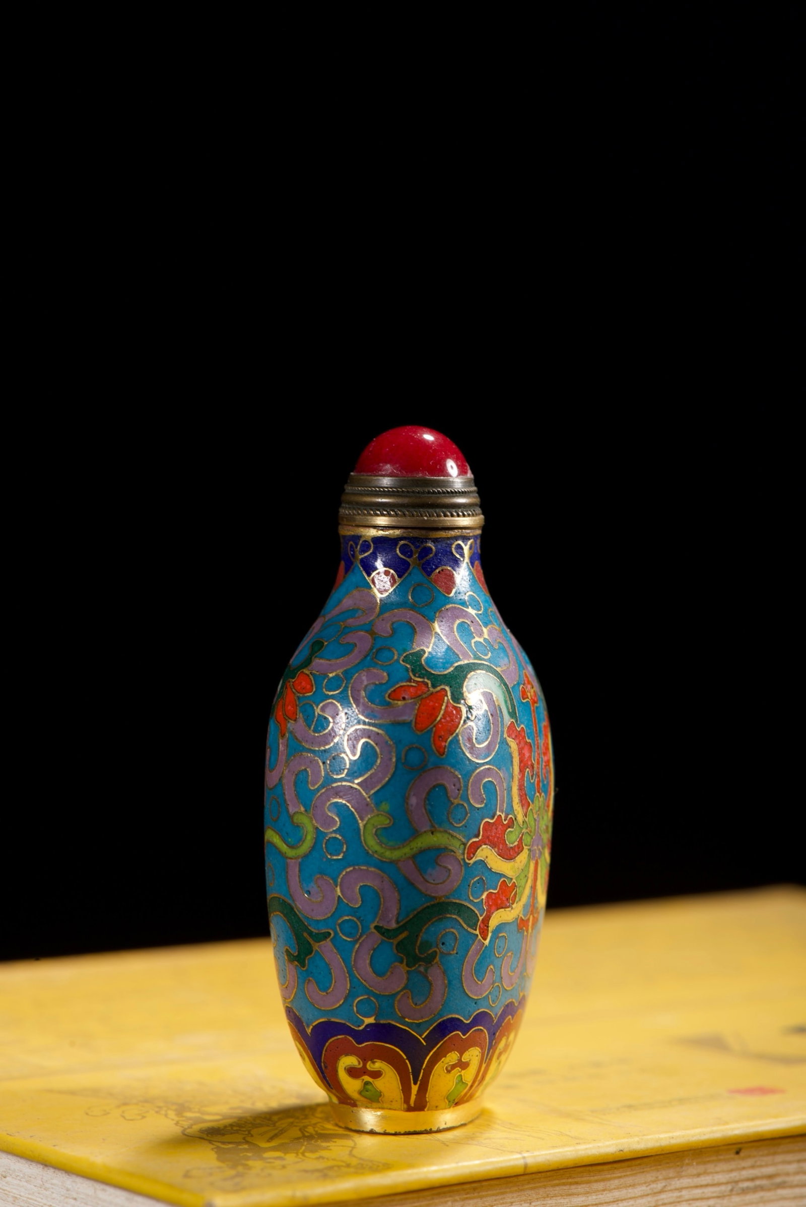 An Exquisite Cloisonne Lotus Pattern Snuff Bottle Pot - 7