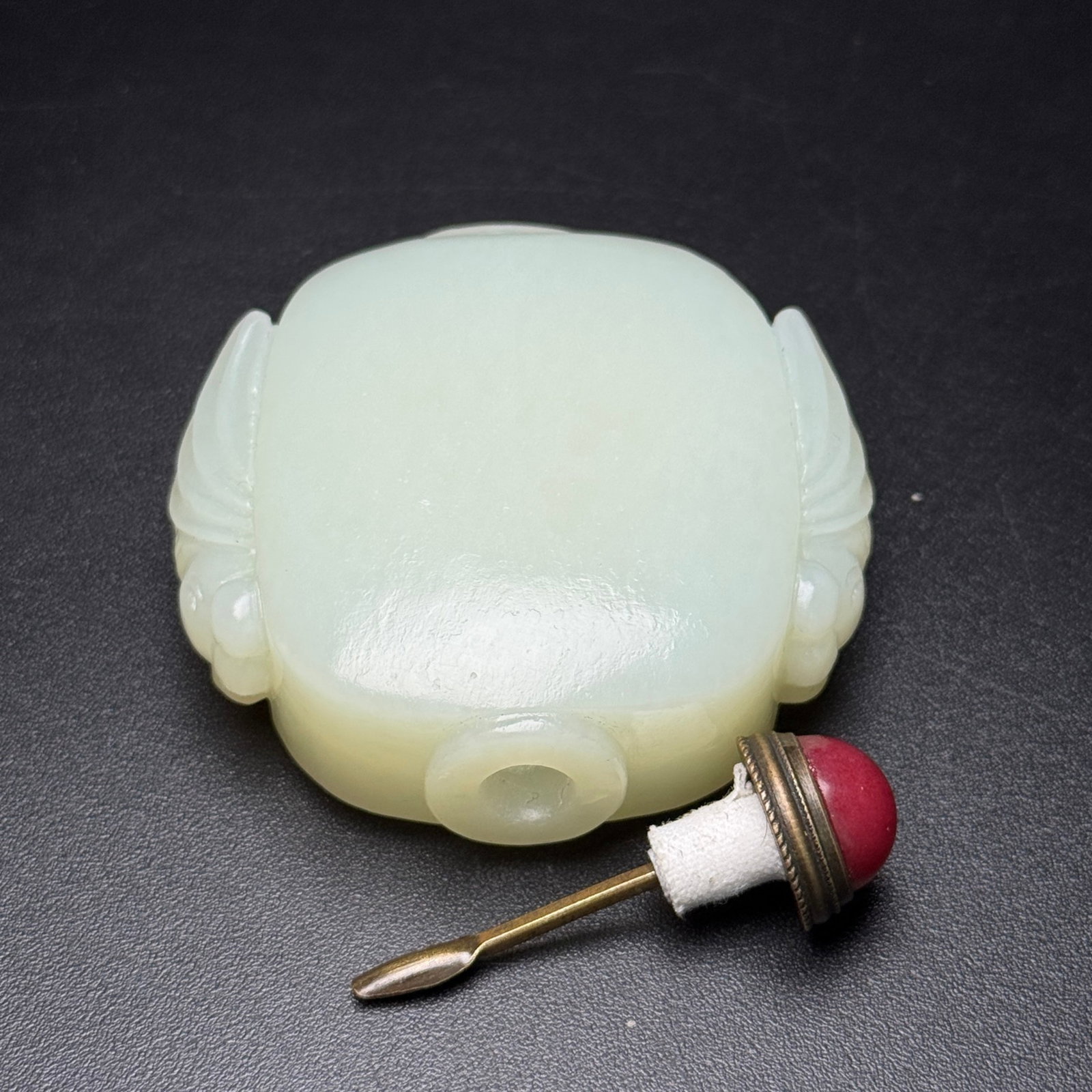 An Exquisite White Jade Cicada Pattern Snuff Bottle - 6