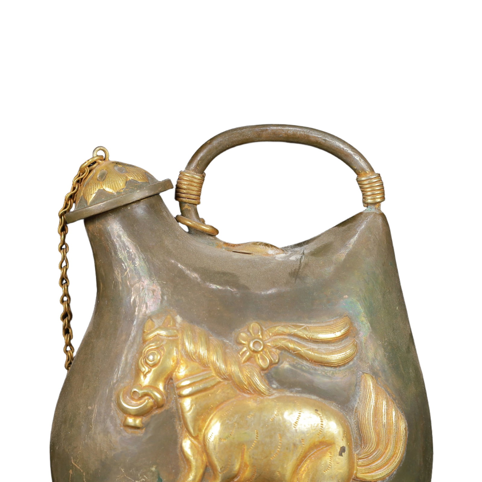 An Exquisite Gilt Silver Horse Pattern Ewer - 2