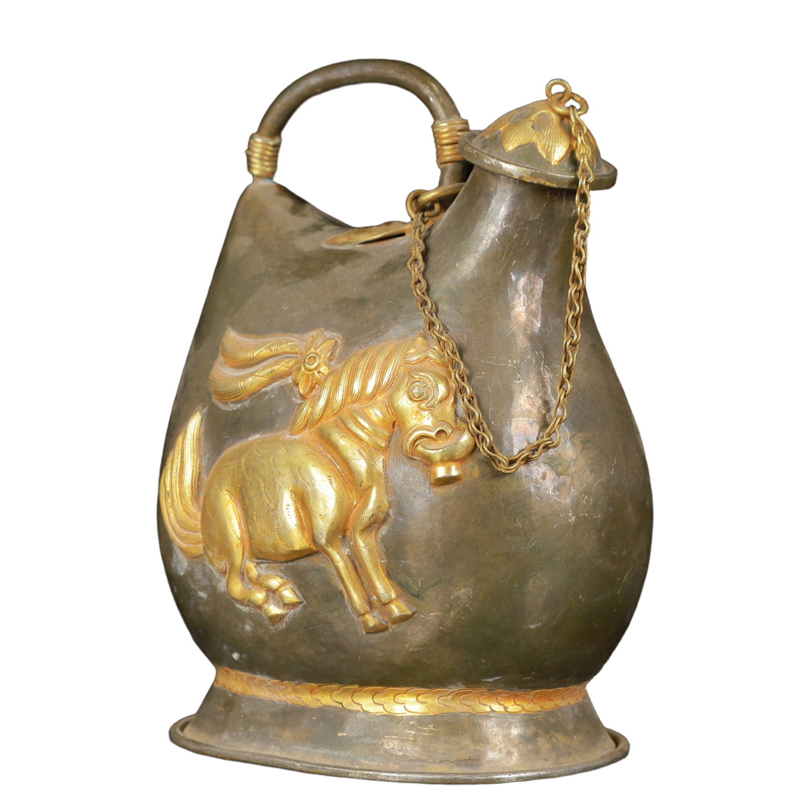 An Exquisite Gilt Silver Horse Pattern Ewer - 6