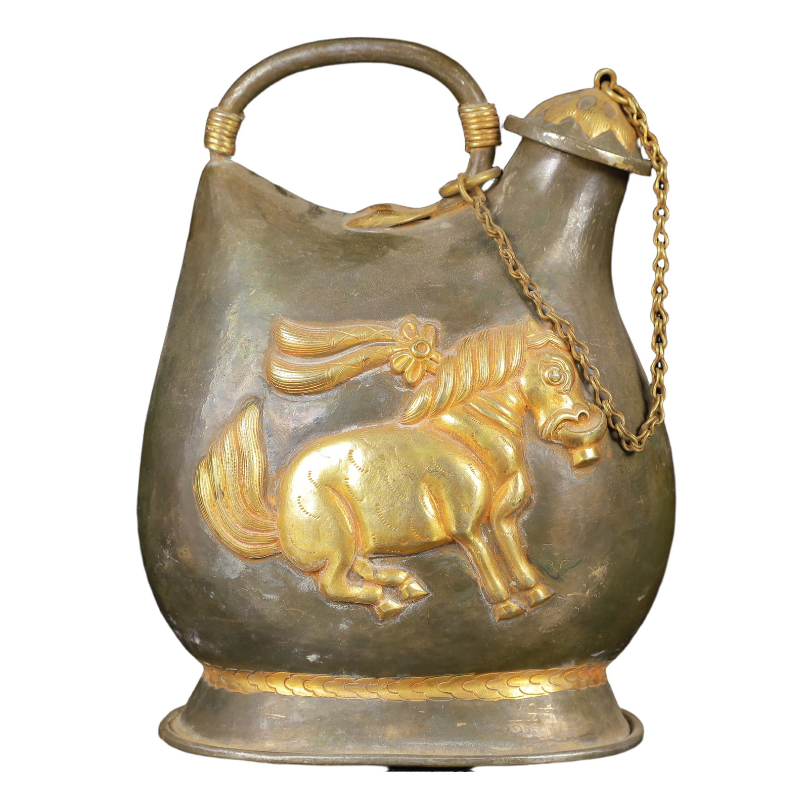 An Exquisite Gilt Silver Horse Pattern Ewer - 7