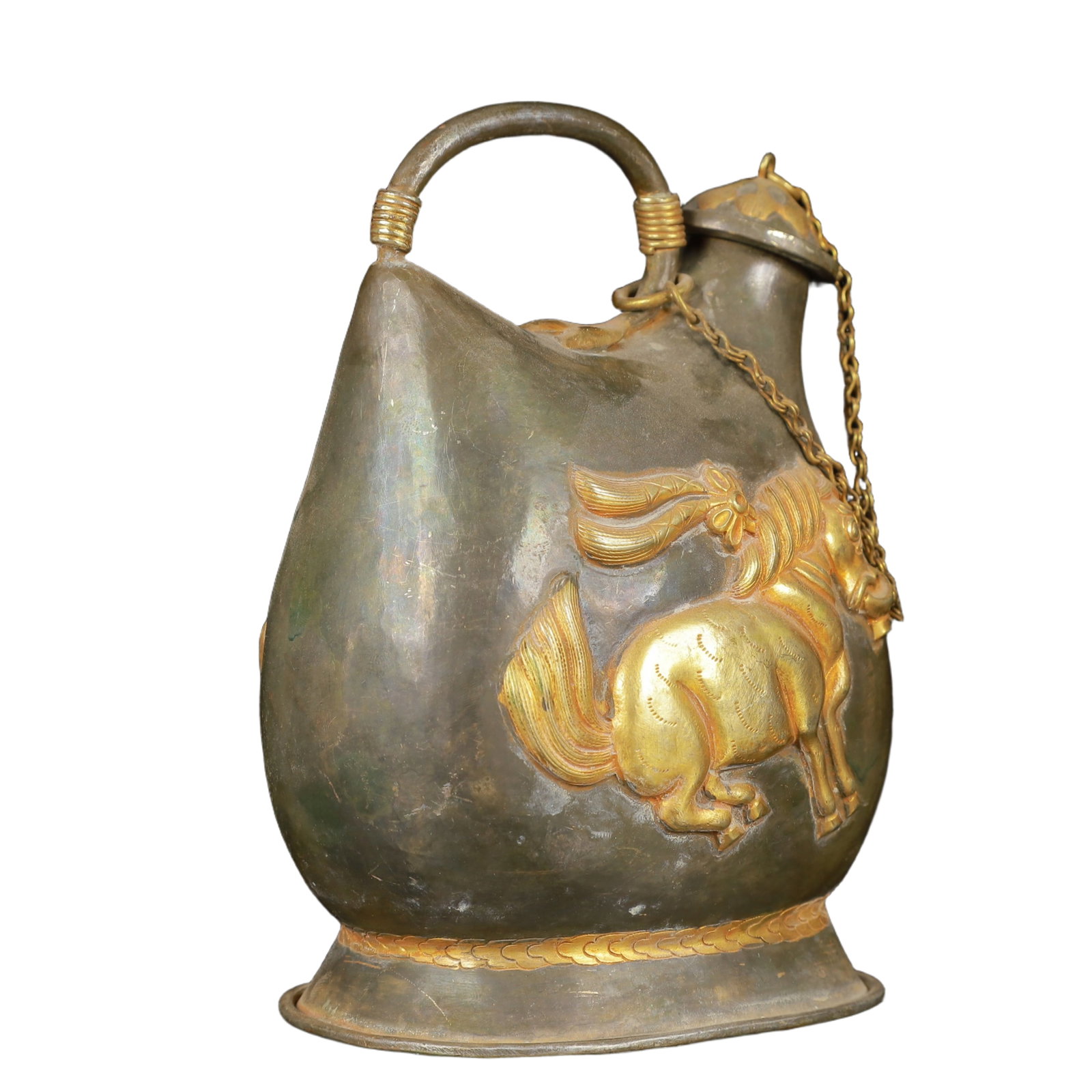 An Exquisite Gilt Silver Horse Pattern Ewer - 8