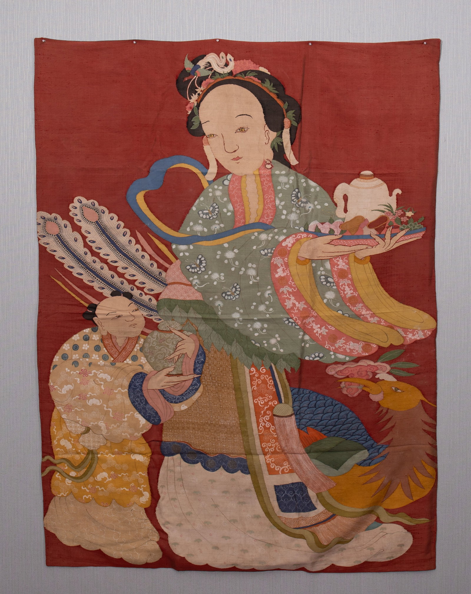An Exquisite Kesi Embroidery Figure and Story Pattern: An Exquisite Kesi Embroidery Figure and Story Pattern,Qing Dynasty,China,Size:70.1inx51.2in 缂丝刺绣人物故事图,中国清代