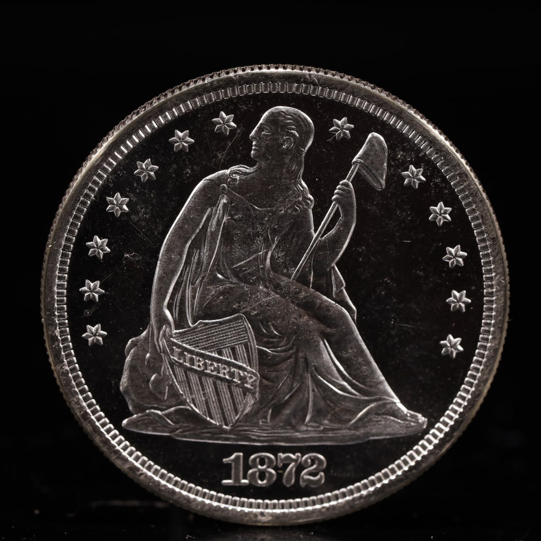 USA One Dollar 1872 Coin: American coin. IN GOD WE TRUST / LIBERTY / 1872 / UNITED STATES OF AMERICA / ONE DOL. Weight:26.9g.