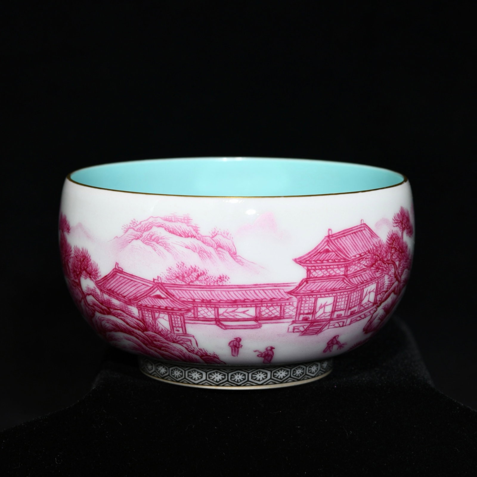 An Exquisite Agate Red Glazed Landscape and Figure Pattern Cup (1 of 9)