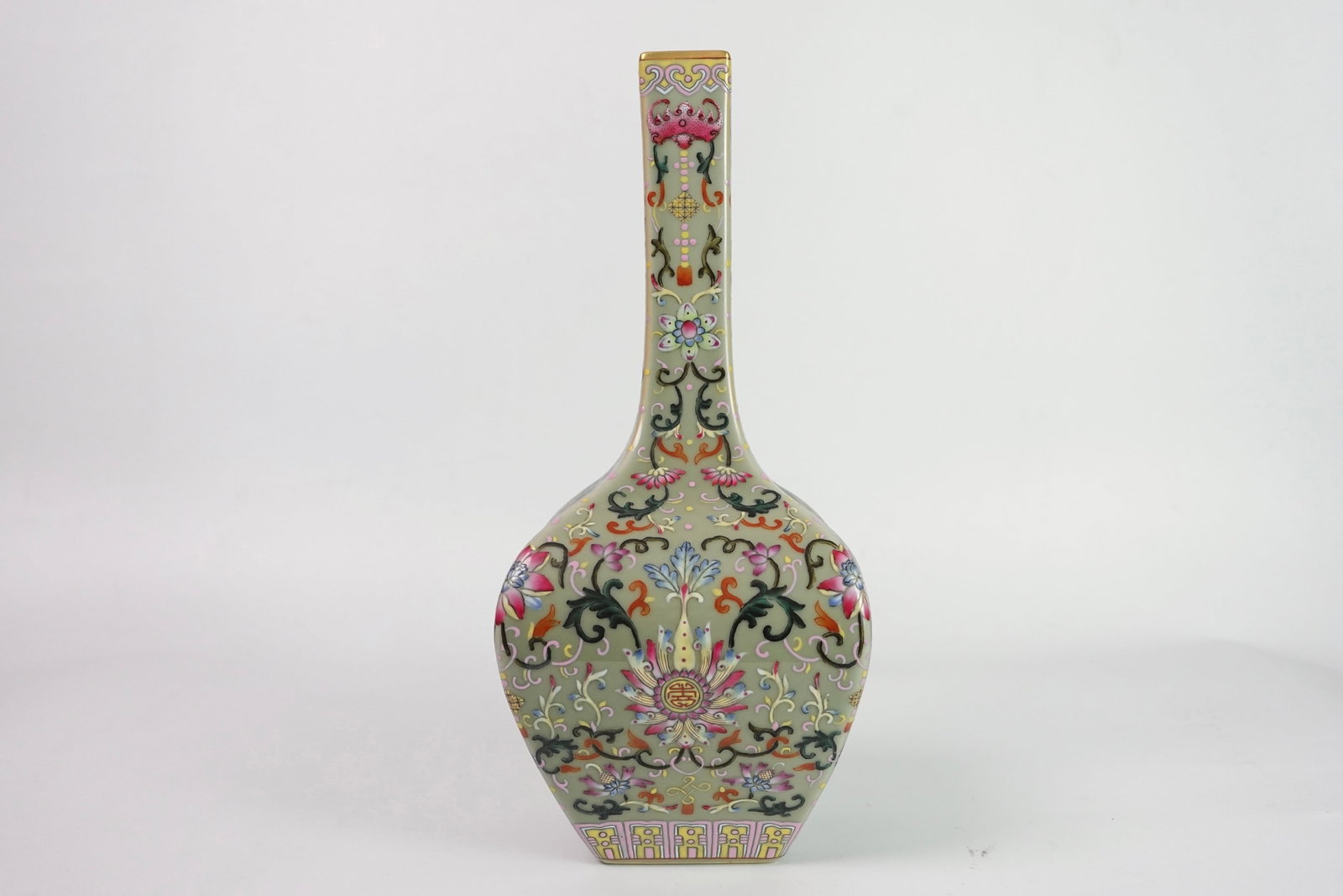A Rare Celadon Glazed Lotus Pattern Vase (1 of 9)