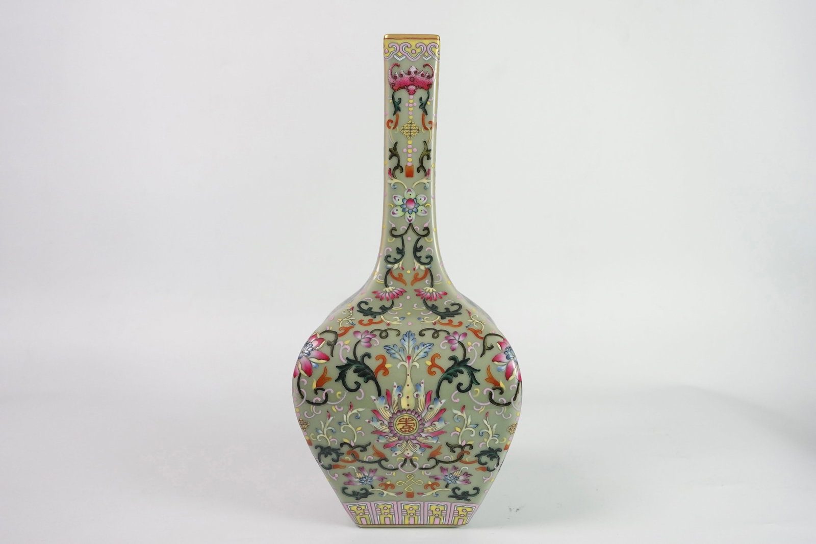 A Rare Celadon Glazed Lotus Pattern Vase - 3
