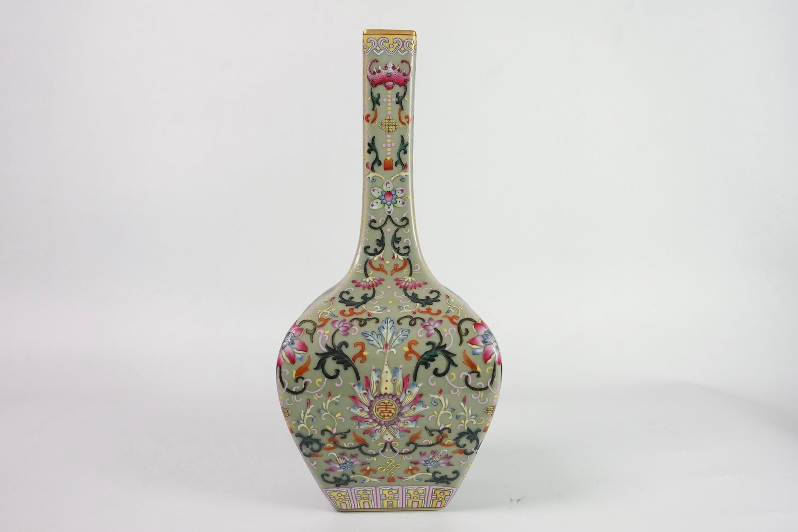 A Rare Celadon Glazed Lotus Pattern Vase - 4
