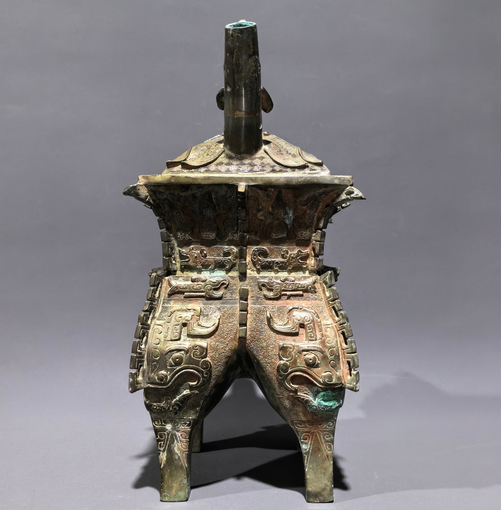 An Archaic Bronze Taotie Pattern Pot - 3