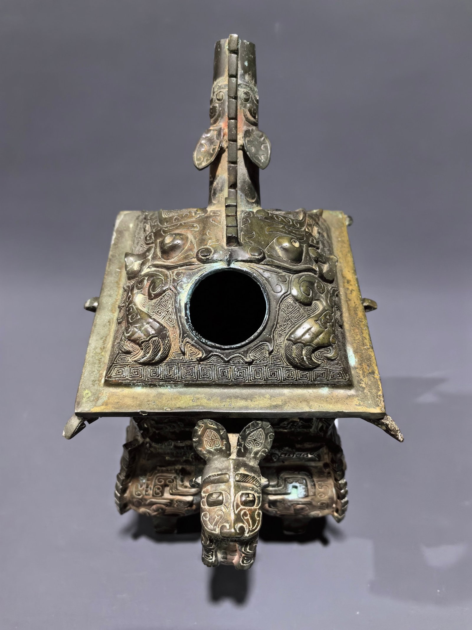 An Archaic Bronze Taotie Pattern Pot - 6